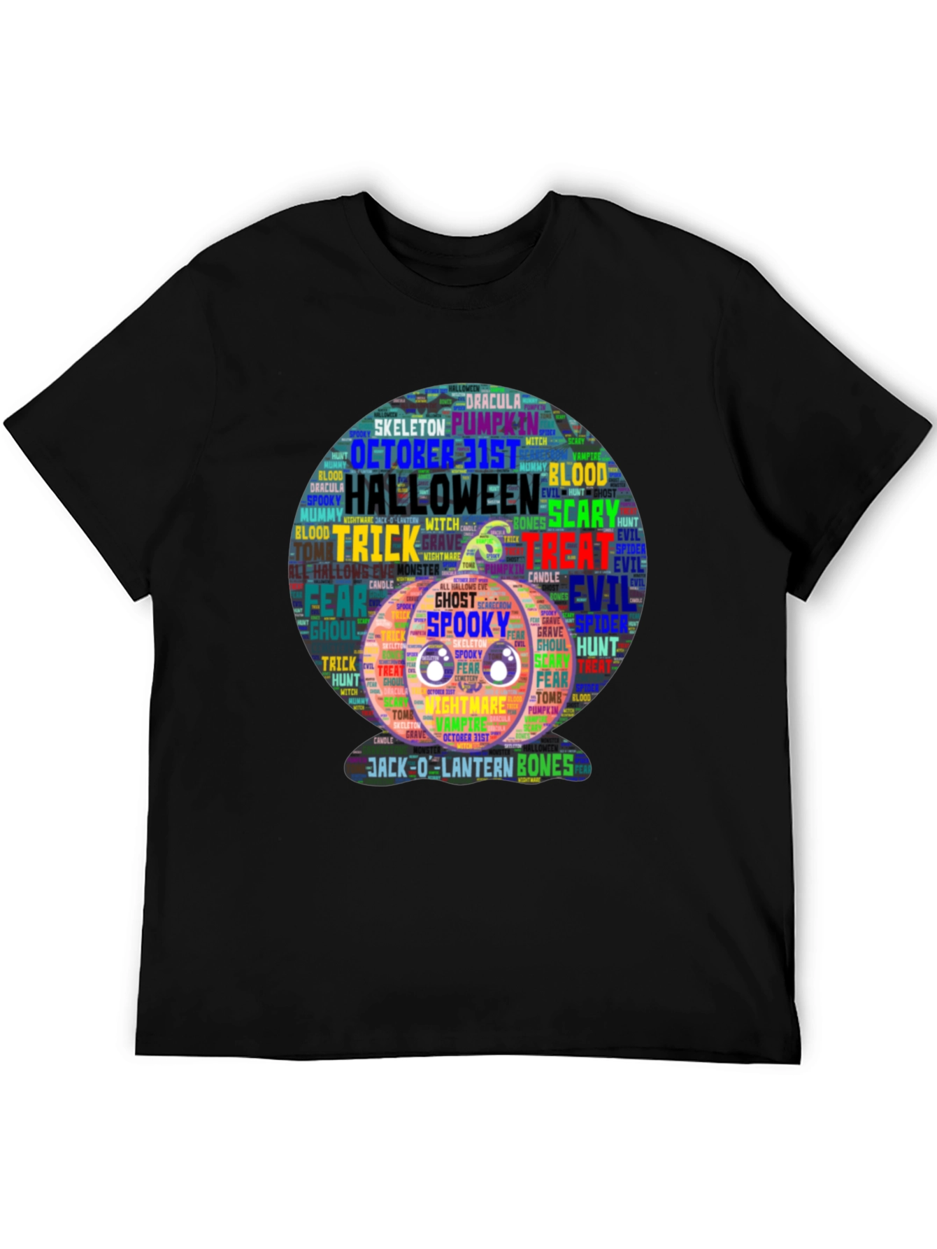 Halloween Word Art Pumpkin T-Shirt