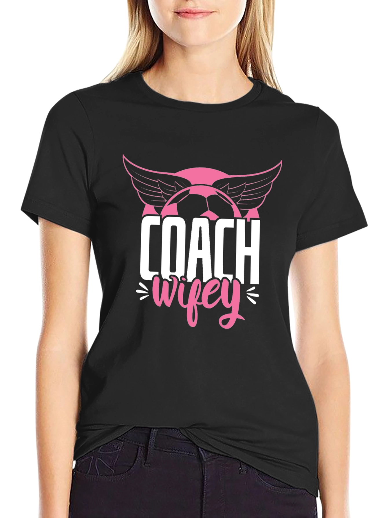 Coach Wifey Soccer T-Shirt - Novelty Graphic Tee