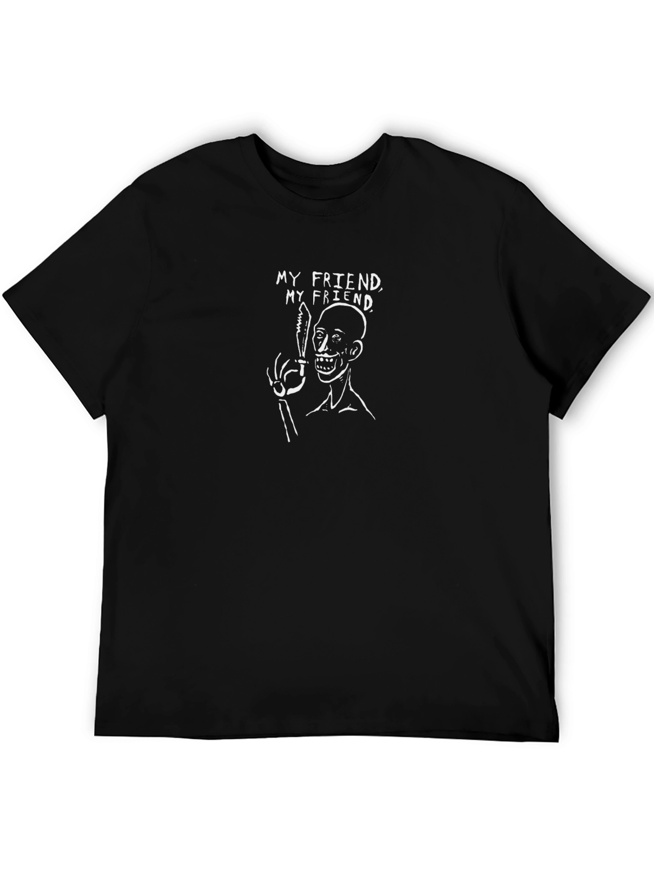 My Friend Graphic Print Black T-Shirt