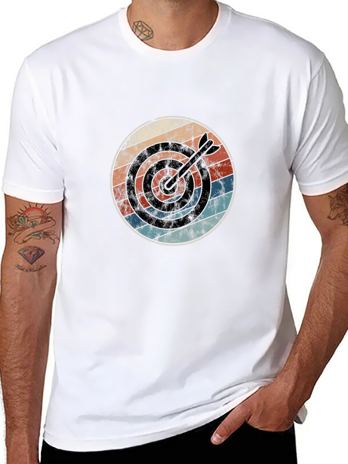 Retro Dartboard Graphic T-Shirt