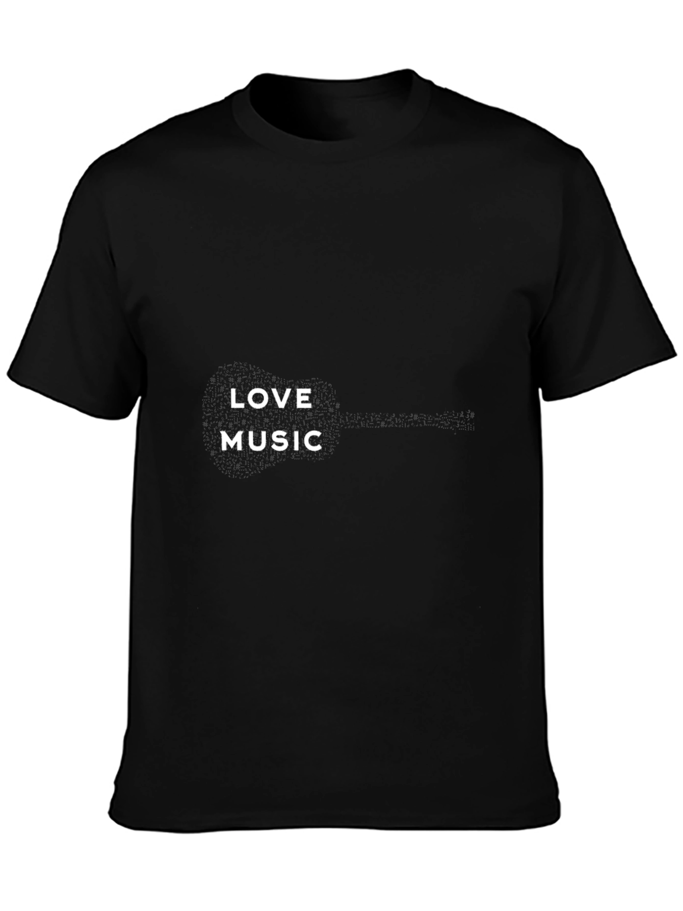 Love Music Graphic Tee - Black Casual T-Shirt