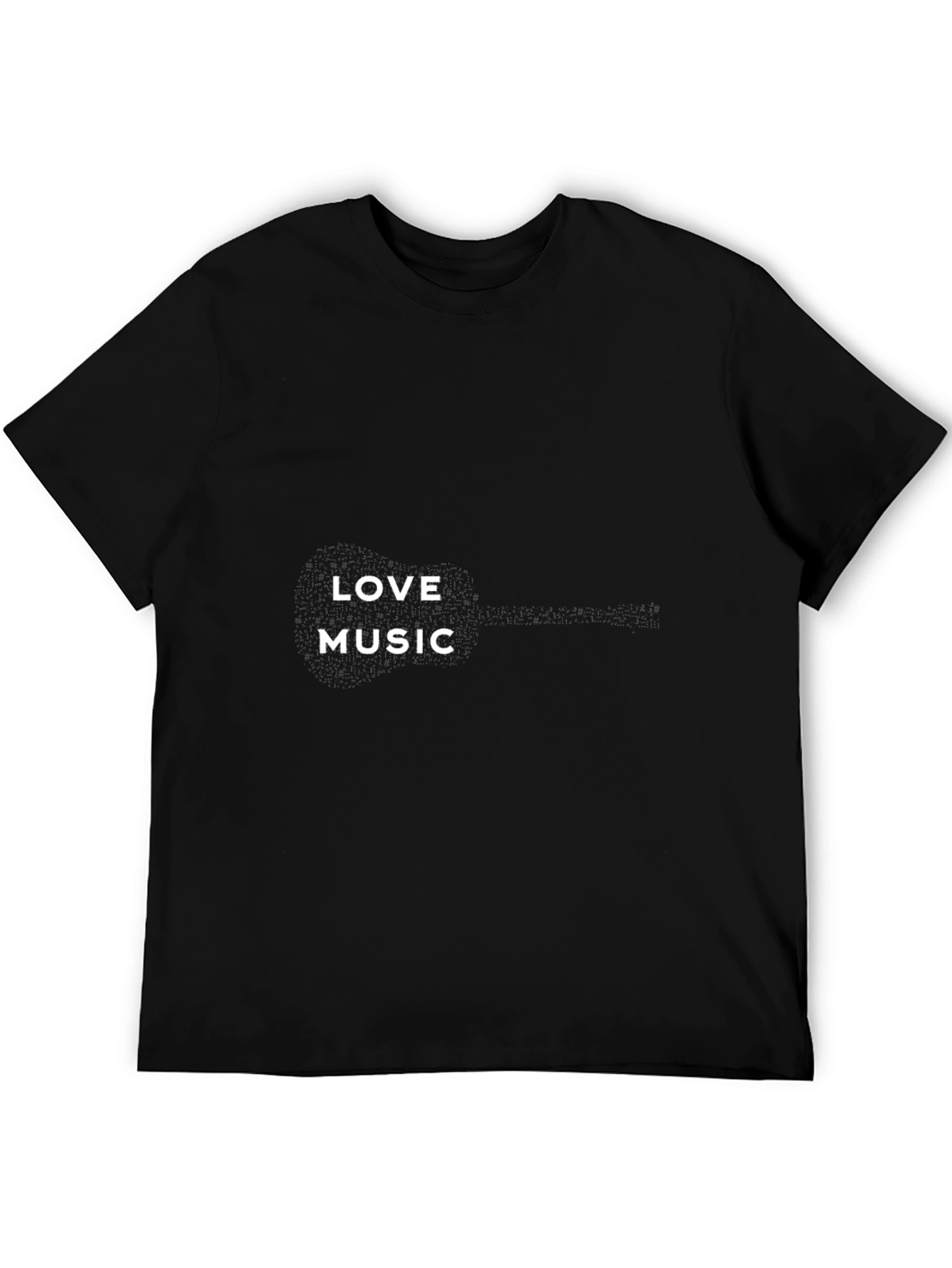 Love Music Graphic Tee - Black Casual T-Shirt