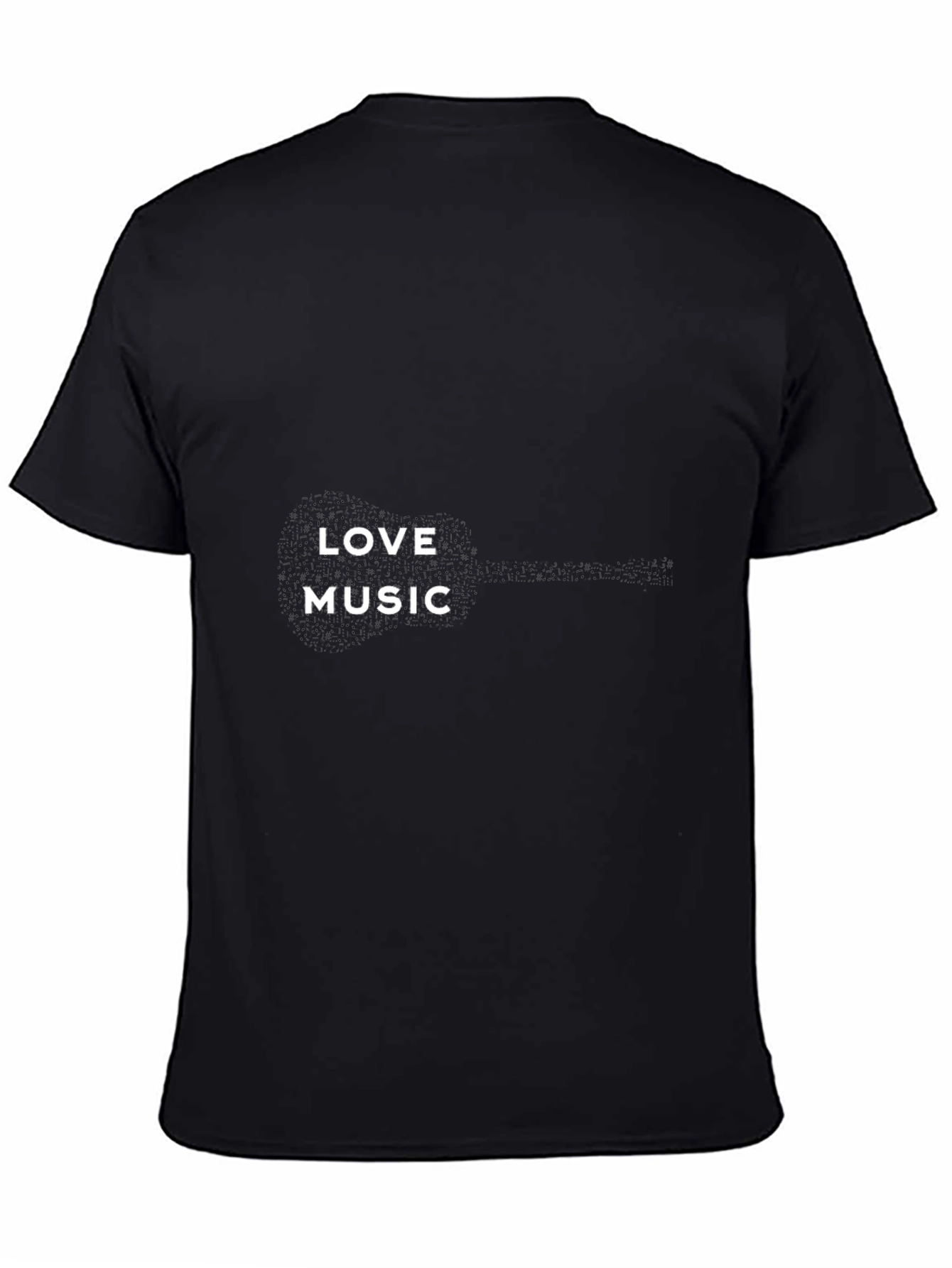Love Music Graphic Tee - Black Casual T-Shirt