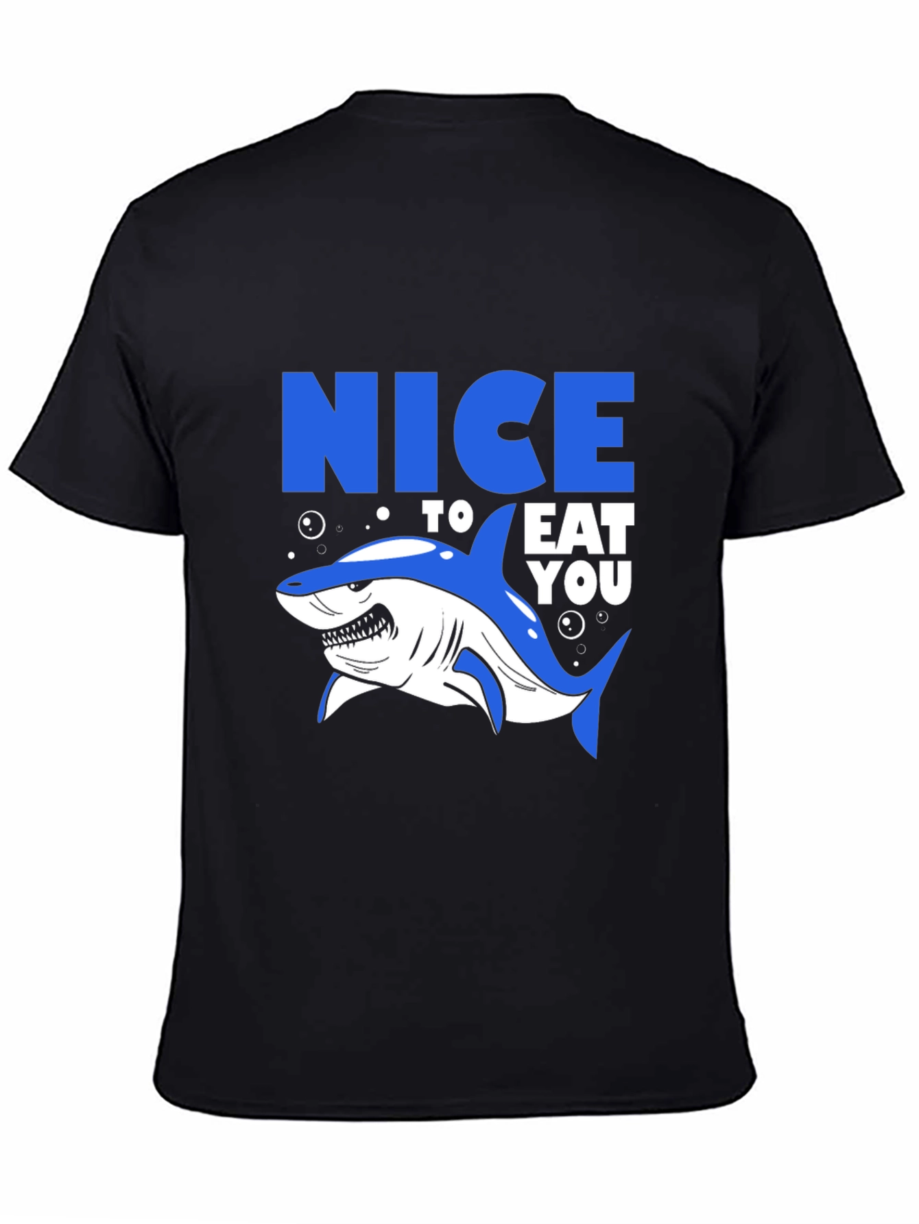 Nice to Eat You Shark Graphic Tee - Black