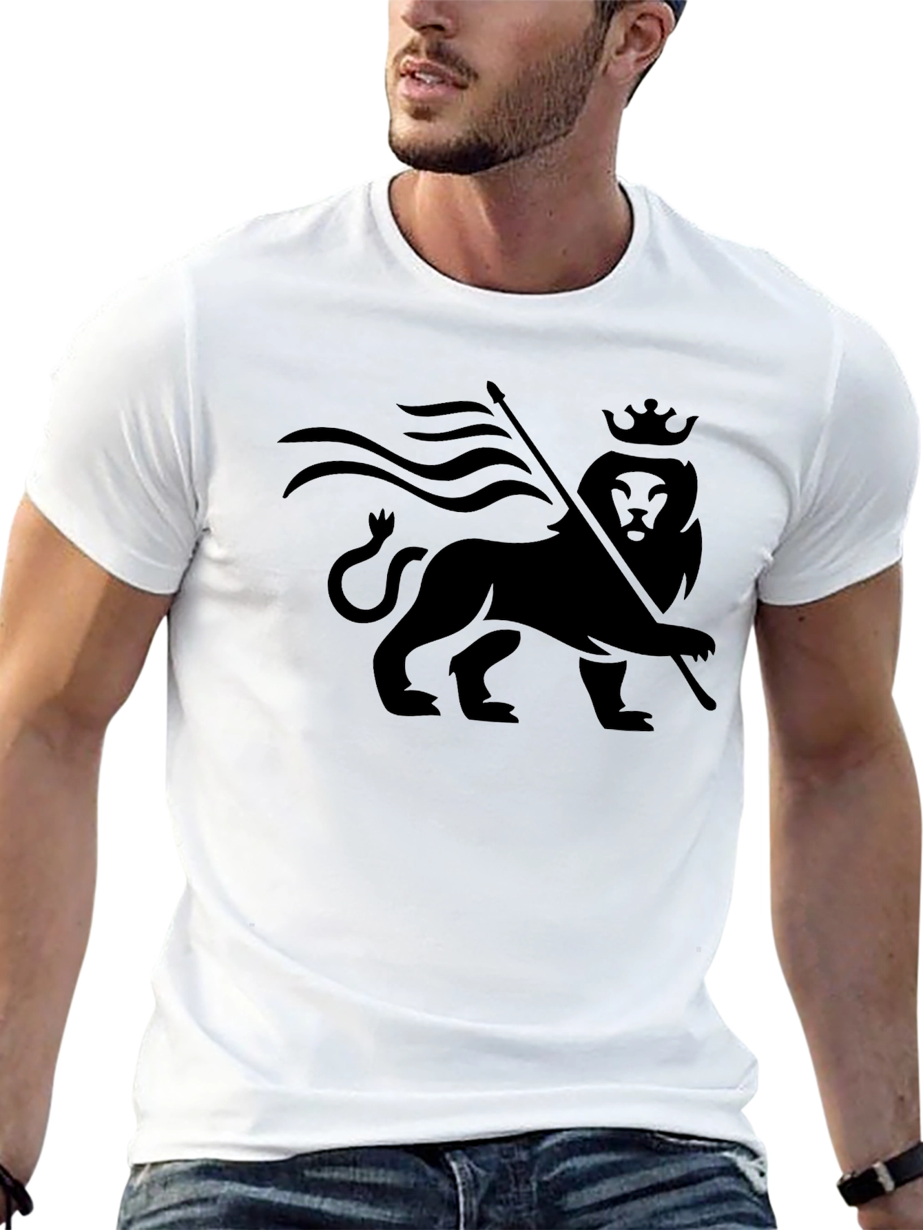 Reggae Lion Crown Black Graphic Tee