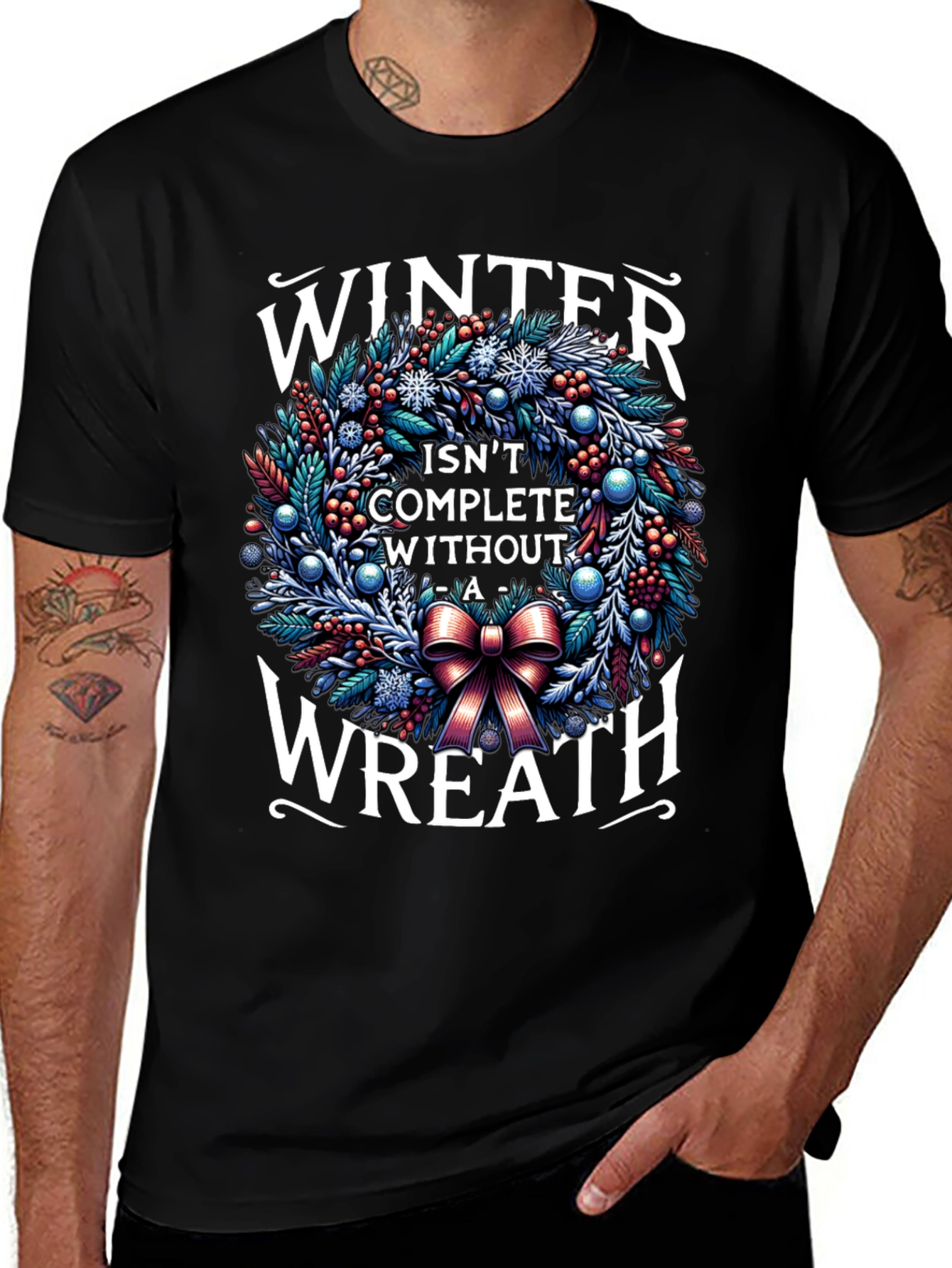 Winter Wreath Graphic T-Shirt