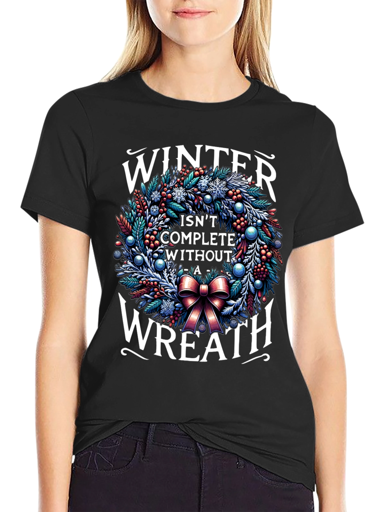 Winter Wreath Graphic T-Shirt