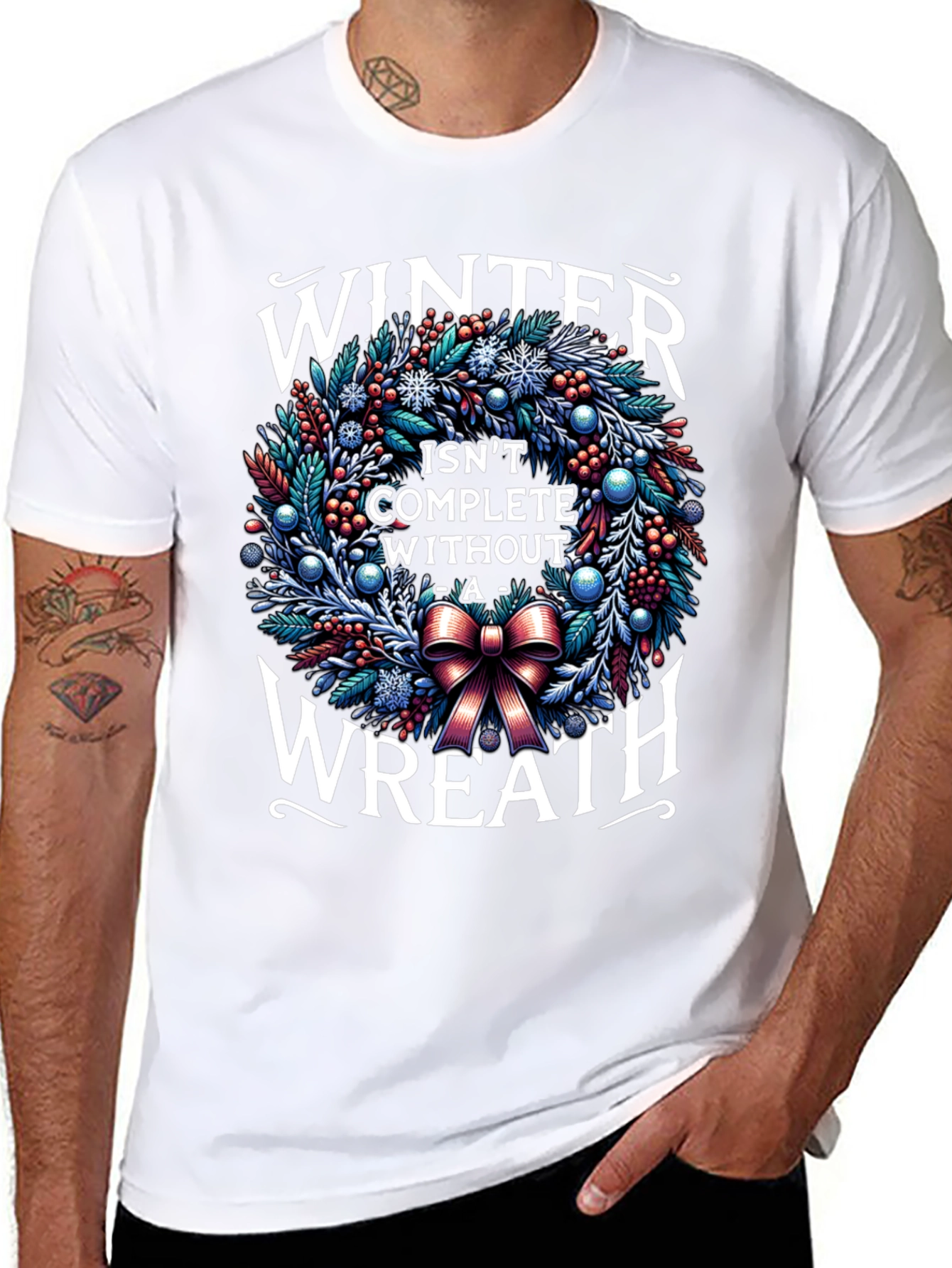Winter Wreath Graphic T-Shirt