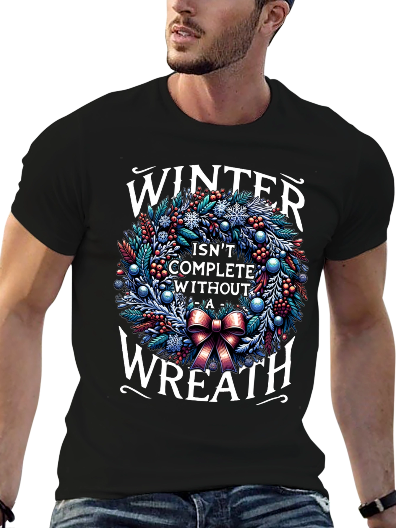 Winter Wreath Graphic T-Shirt