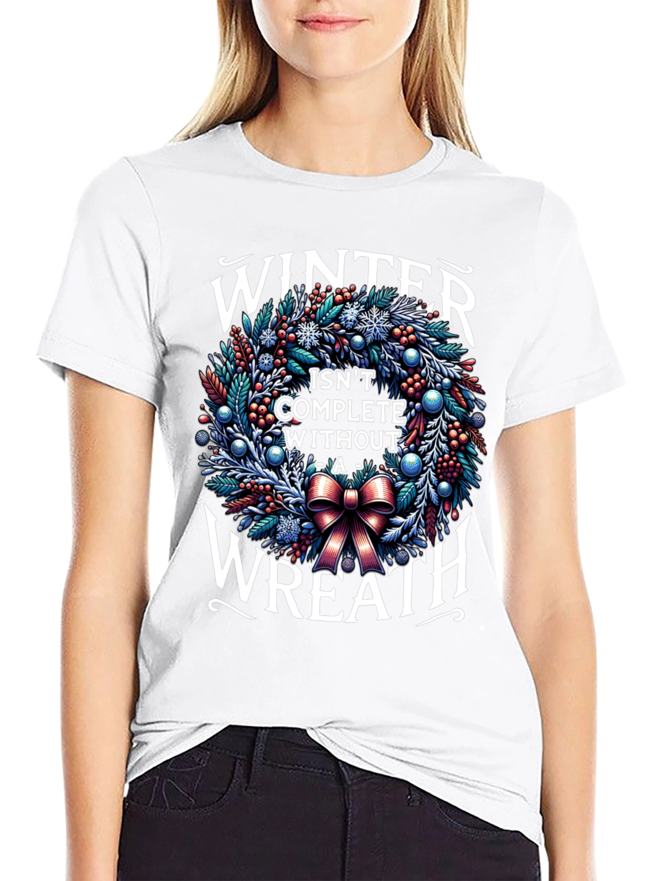 Winter Wreath Graphic T-Shirt