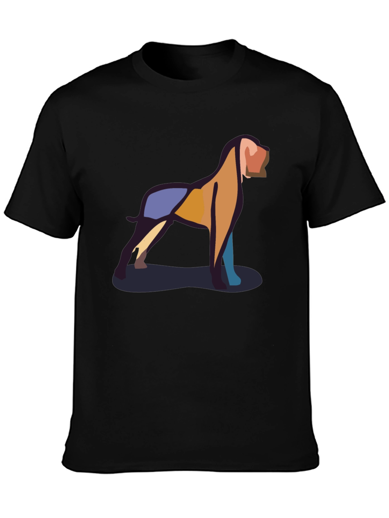 Abstract Dog Graphic Tee - Black