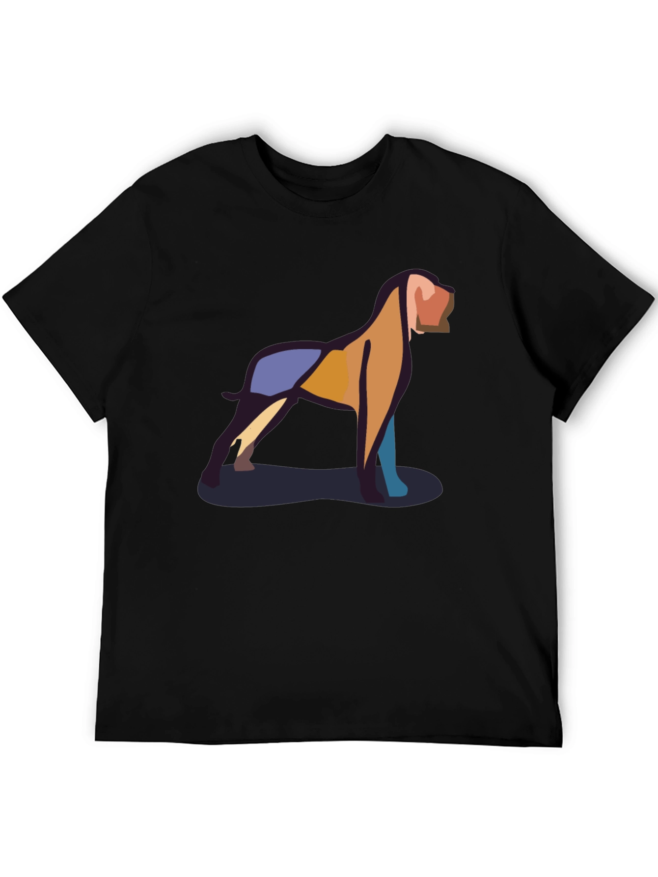 Abstract Dog Graphic Tee - Black