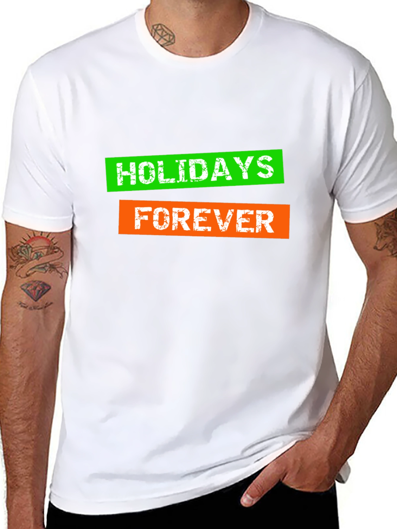 Holidays Forever Graphic Tee -  Mens Black T-Shirt