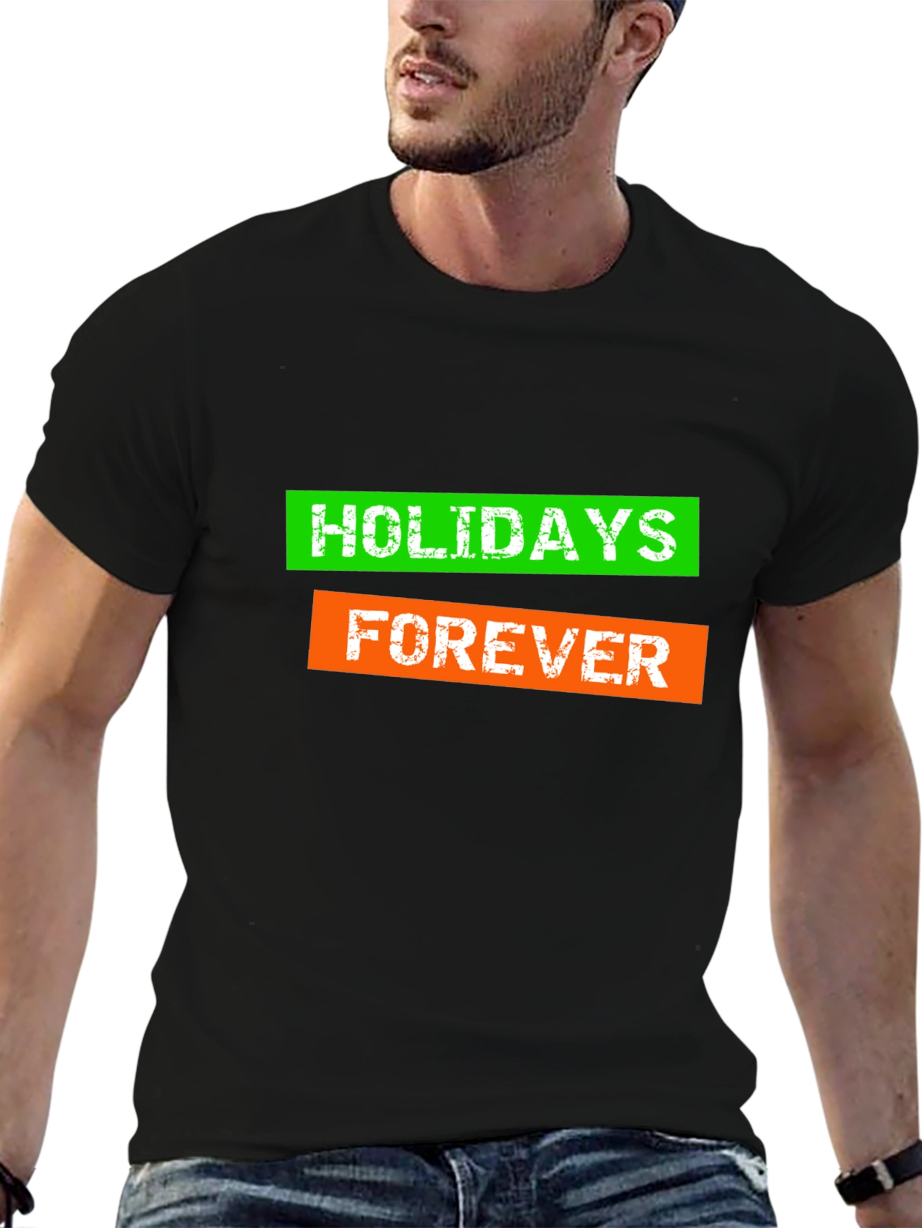 Holidays Forever Graphic Tee -  Mens Black T-Shirt