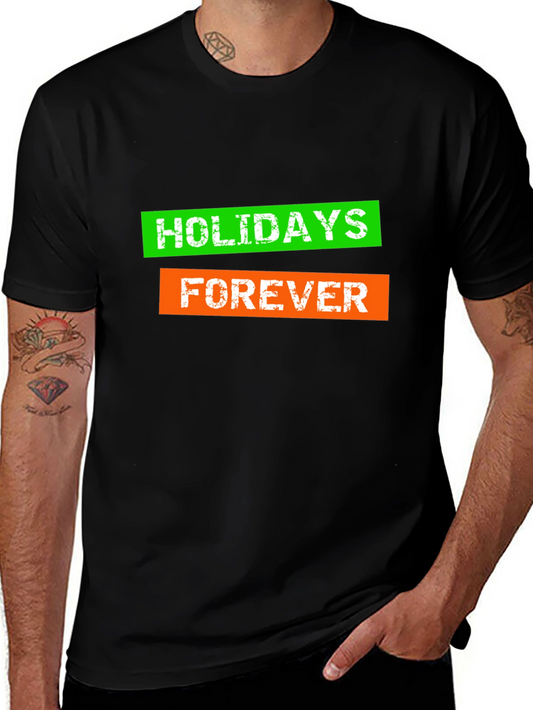 Holidays Forever Graphic Tee -  Mens Black T-Shirt