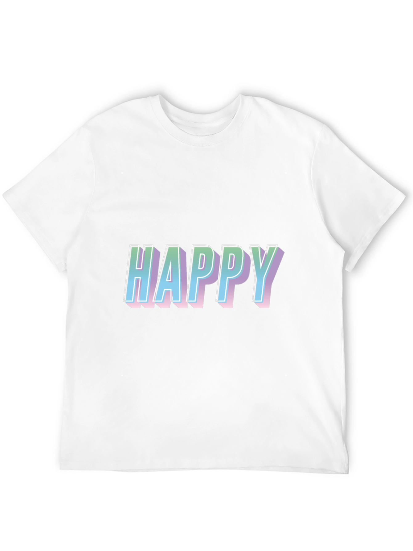 Happy Graphic Print Black T-Shirt