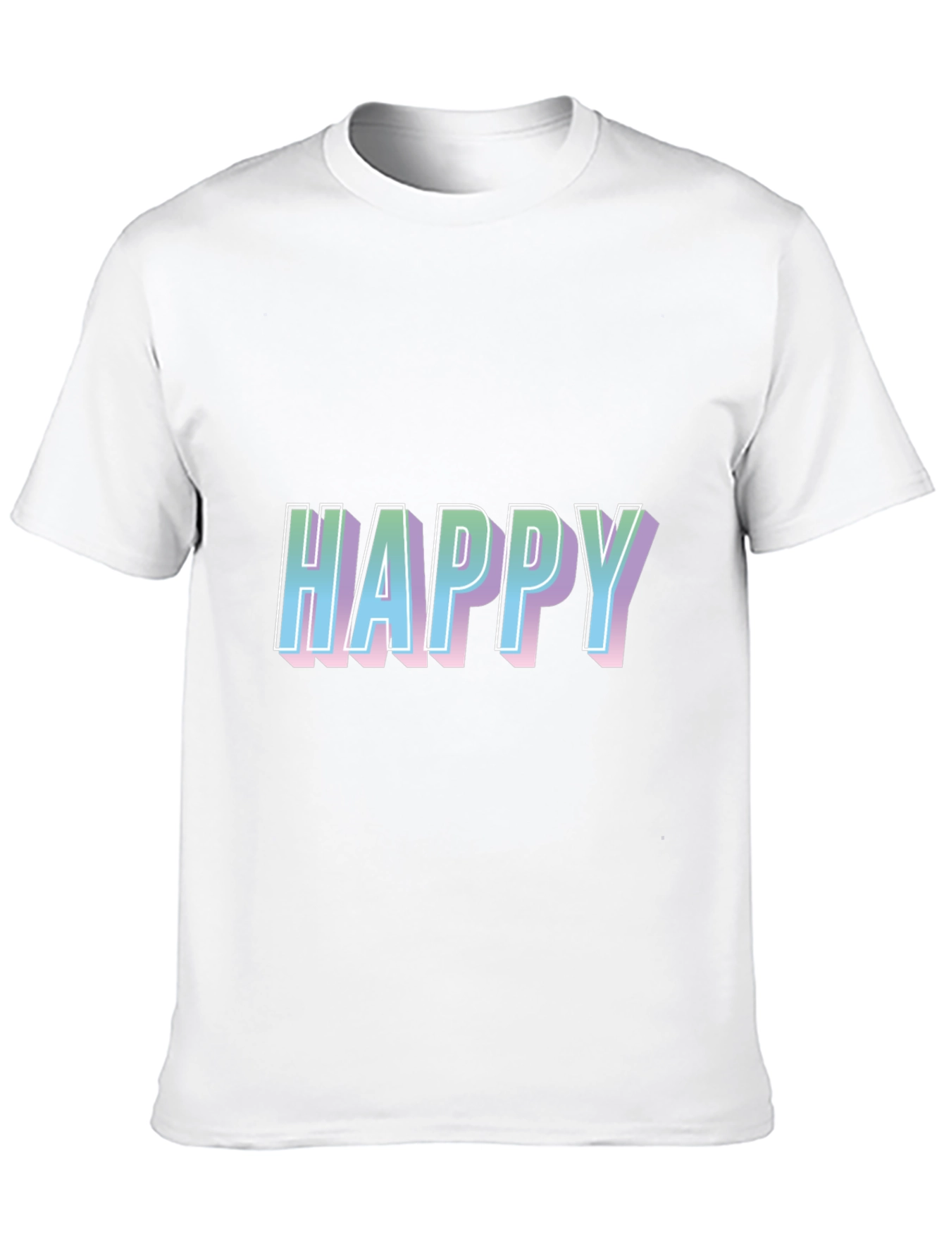 Happy Graphic Print Black T-Shirt