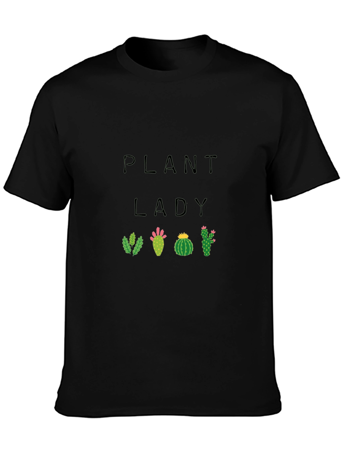 Plant Lady Cactus Graphic Tee - Black