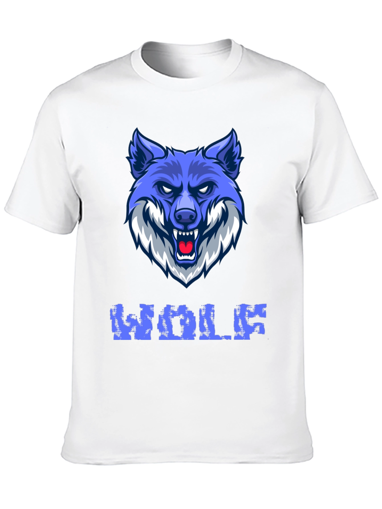 Blue Wolf Graphic Print Mens T-Shirt