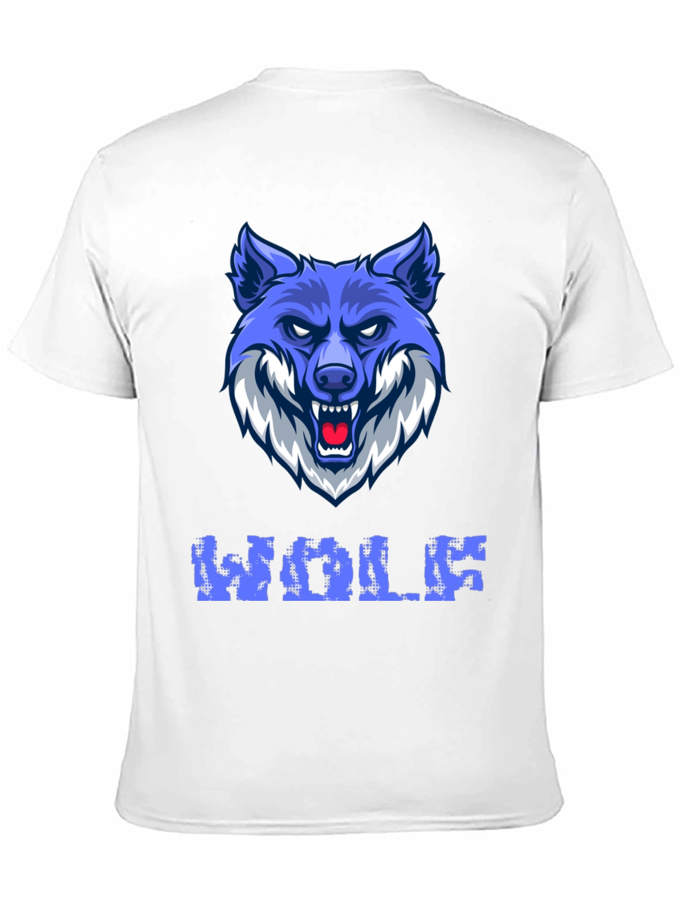 Blue Wolf Graphic Print Mens T-Shirt