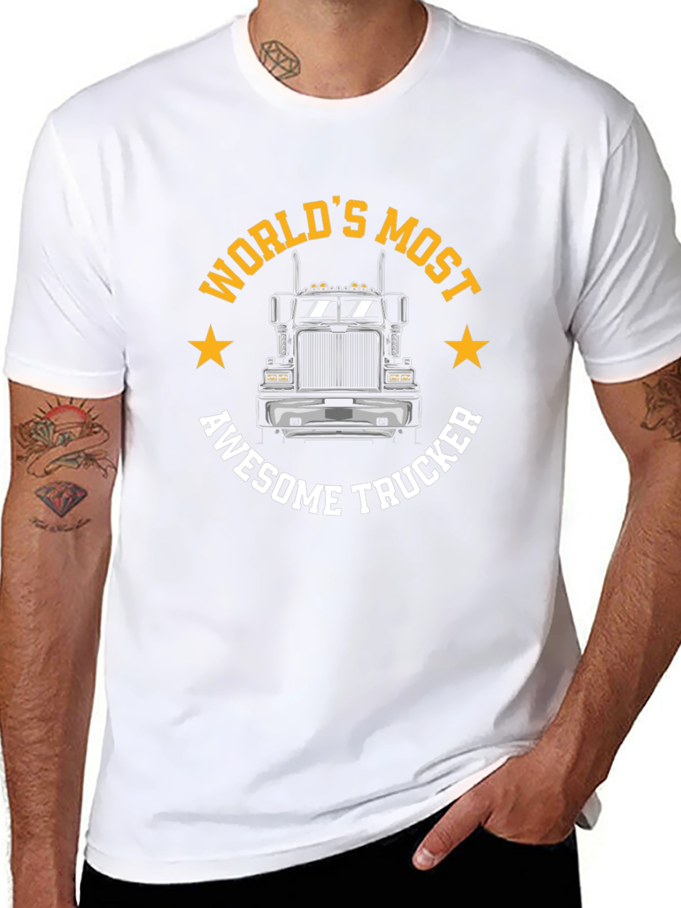 Worlds Most Awesome Trucker Black T-Shirt