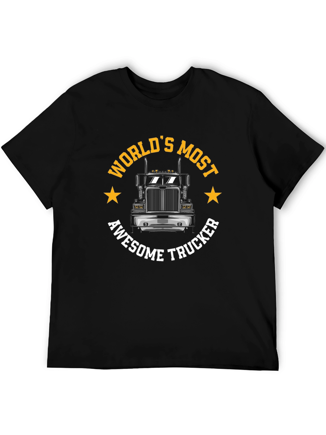 Worlds Most Awesome Trucker Black T-Shirt
