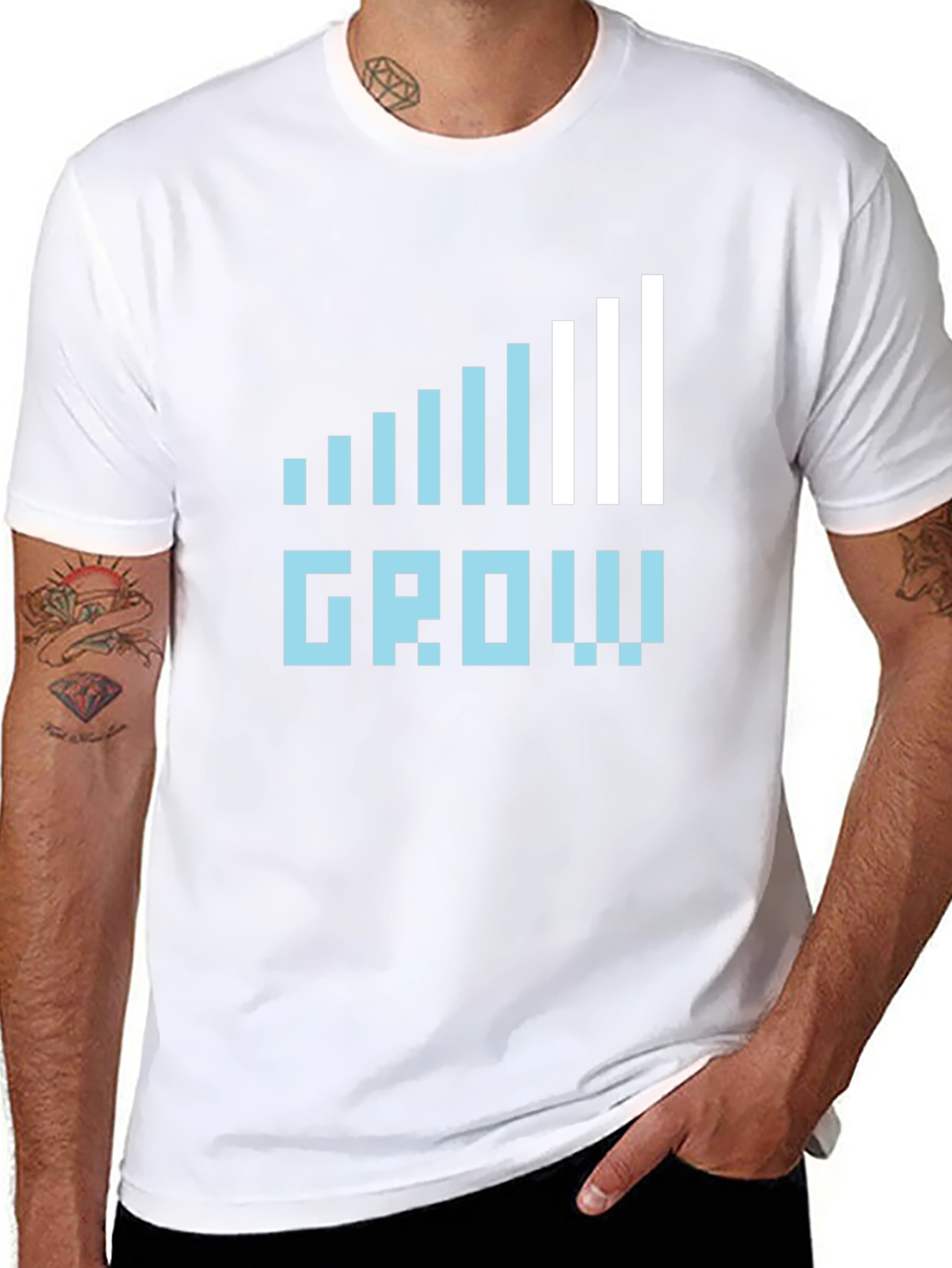 Grow Graphic Tee - Black Casual Cotton T-Shirt