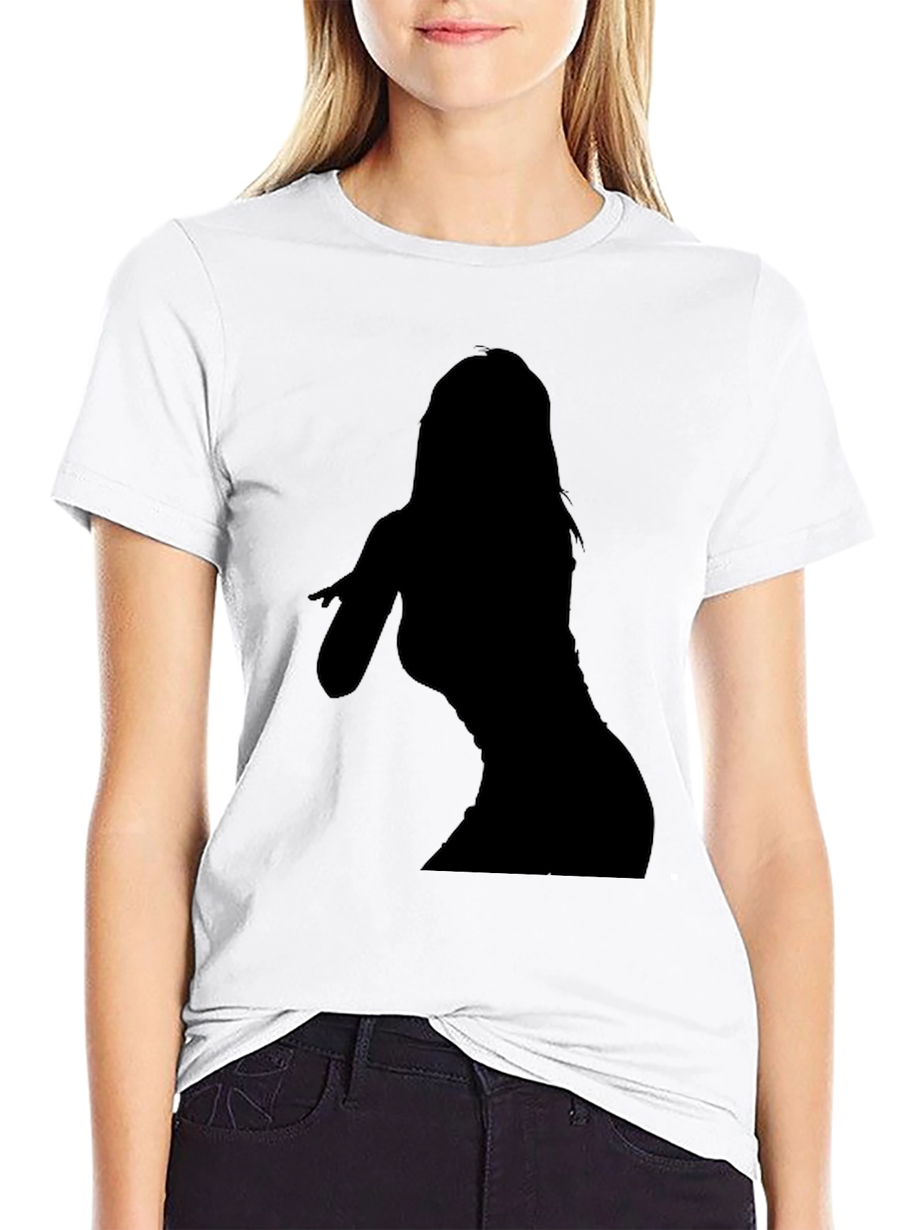Black T-Shirt with Silhouette Graphic