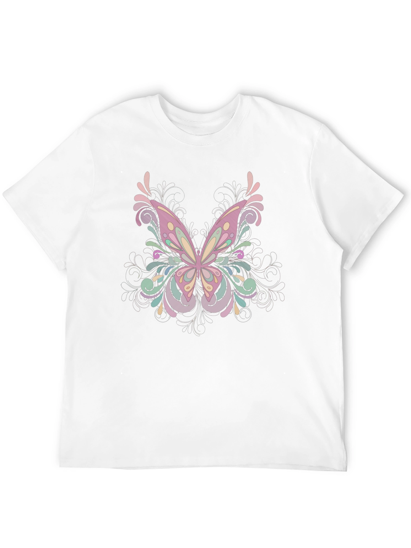 Butterfly Graphic Tee - Black Cotton Blend Shirt