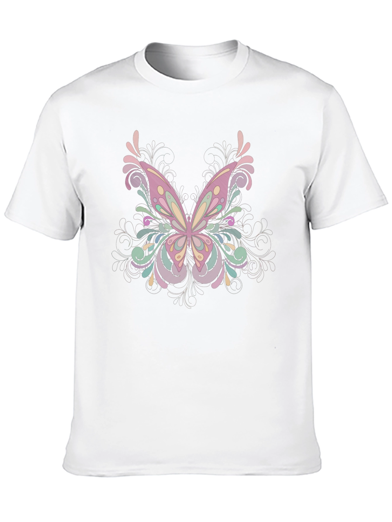 Butterfly Graphic Tee - Black Cotton Blend Shirt
