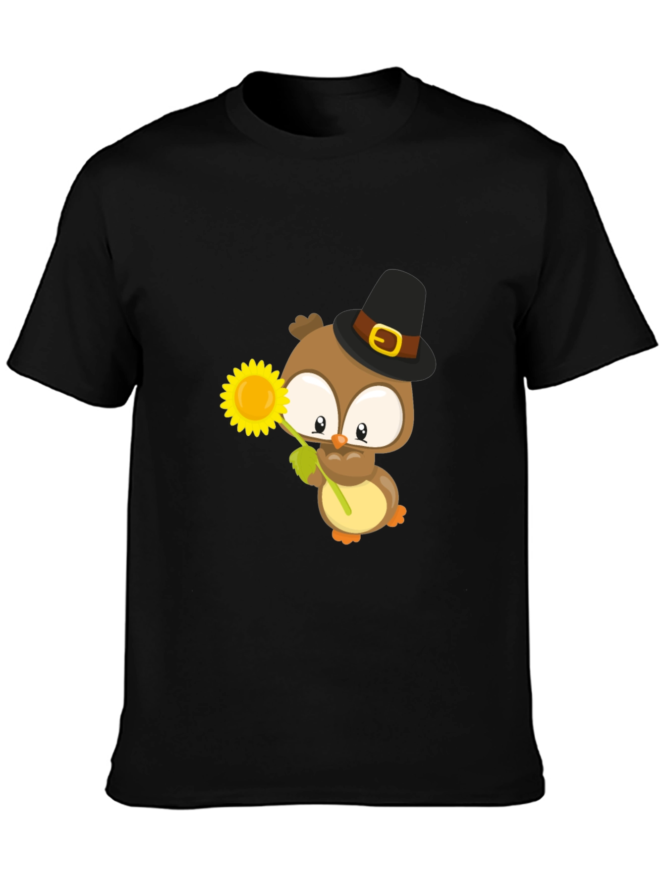 Owl With Sunflower Graphic Tee
