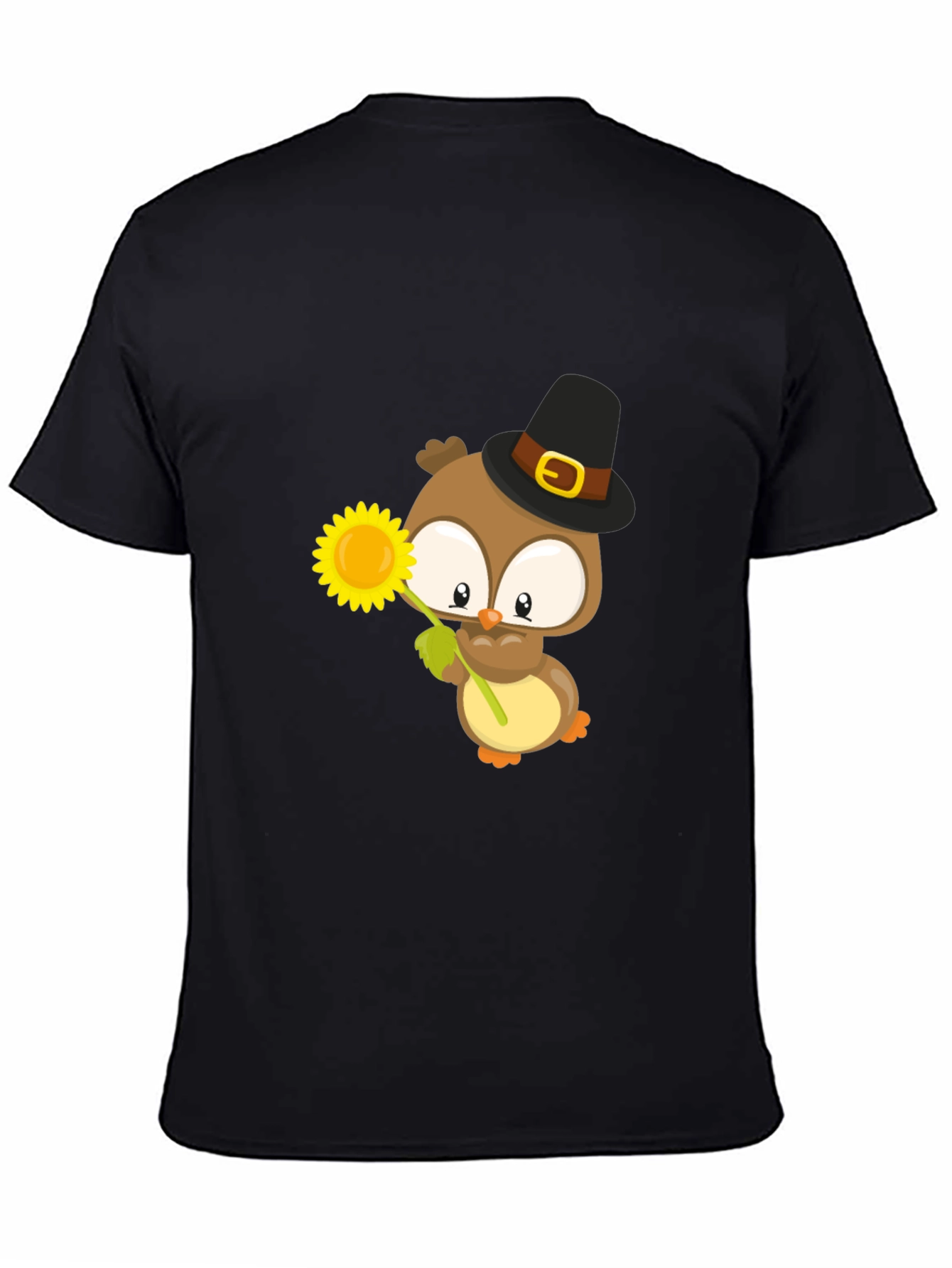 Owl With Sunflower Graphic Tee