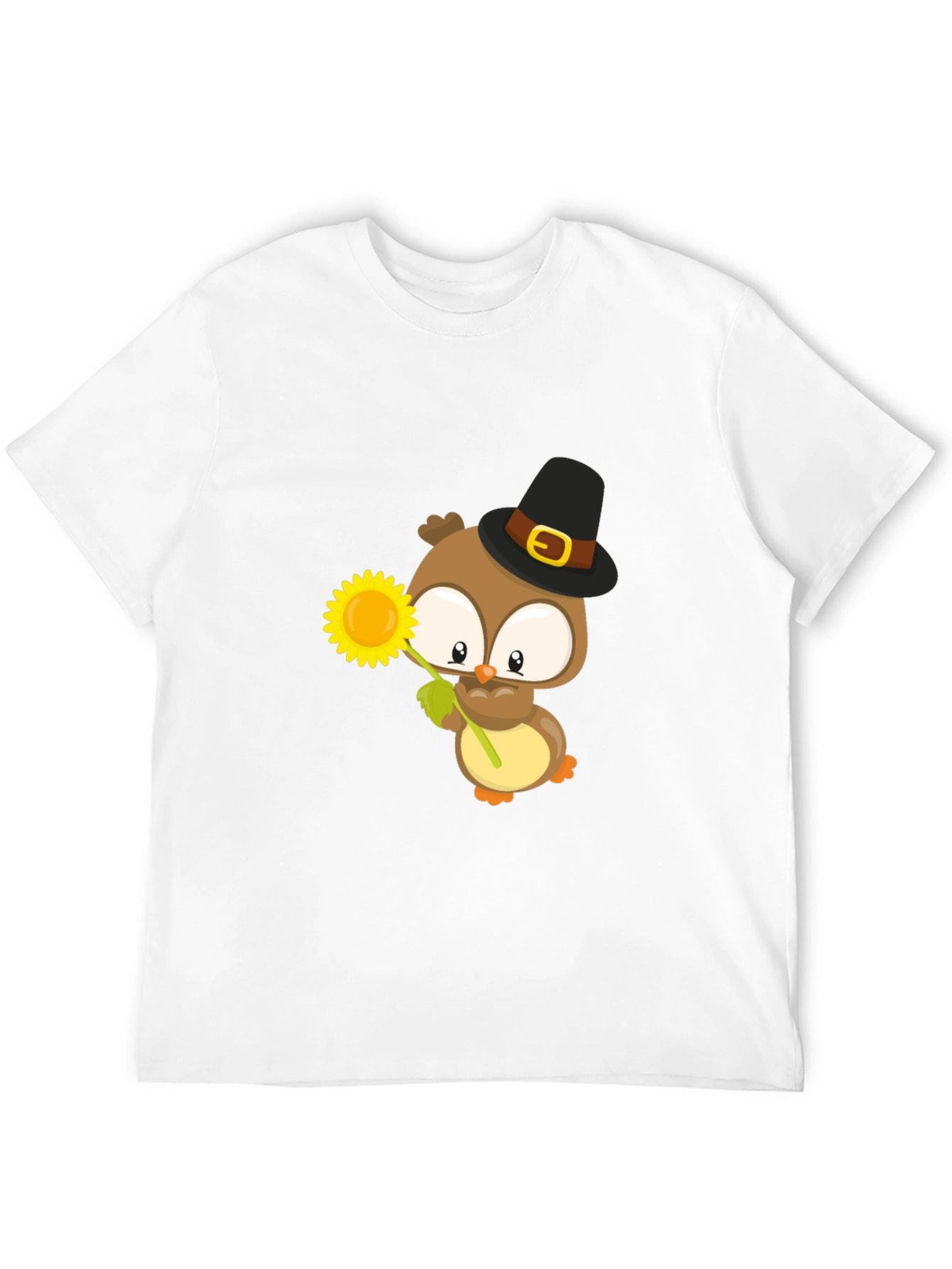 Owl With Sunflower Graphic Tee