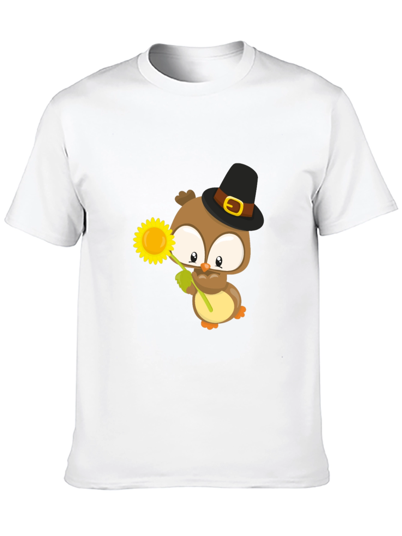 Owl With Sunflower Graphic Tee