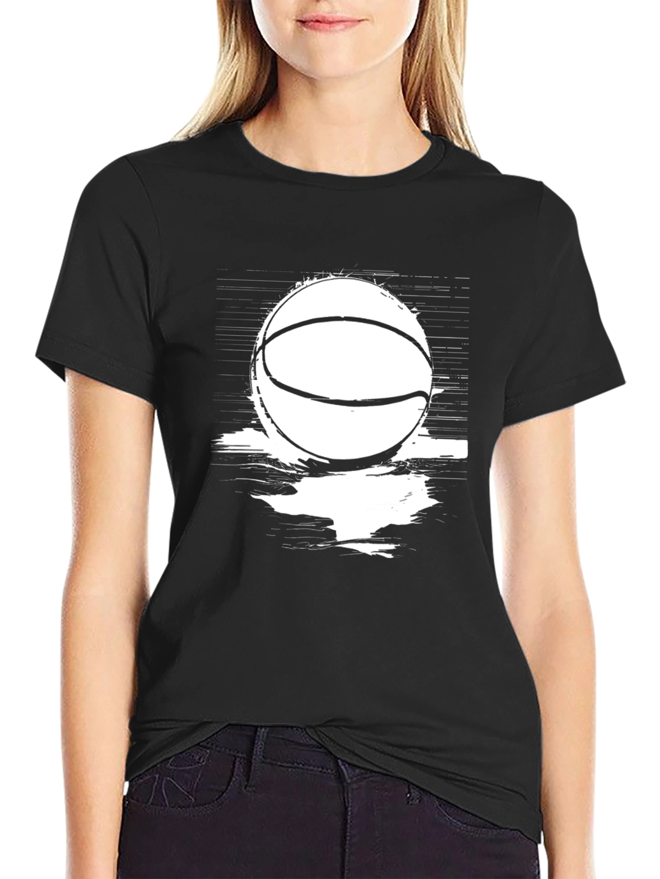 Mens Black Basketball Graphic T-Shirt