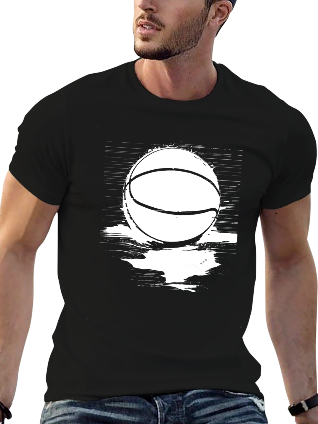 Mens Black Basketball Graphic T-Shirt