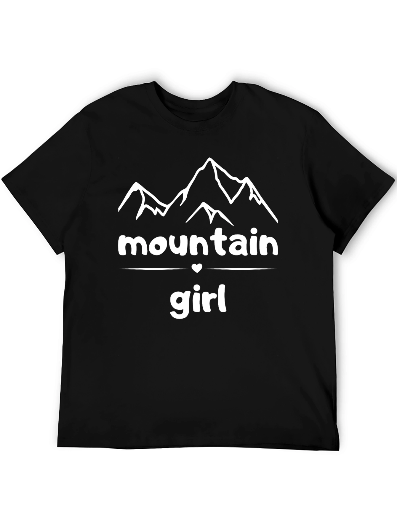 Mountain Girl Graphic Tee - Black Cotton T-Shirt