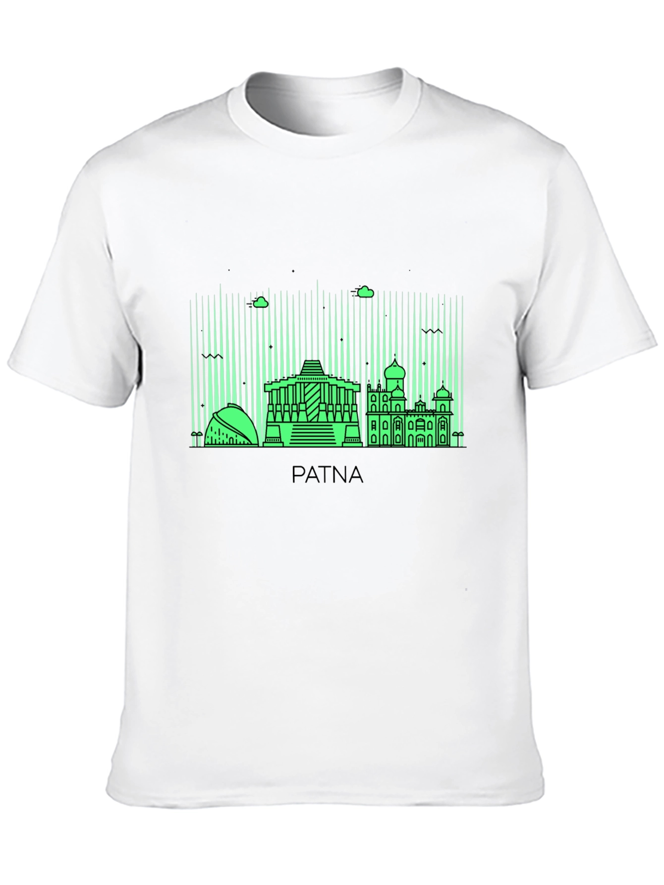 Patna Skyline Graphic T-Shirt - Black