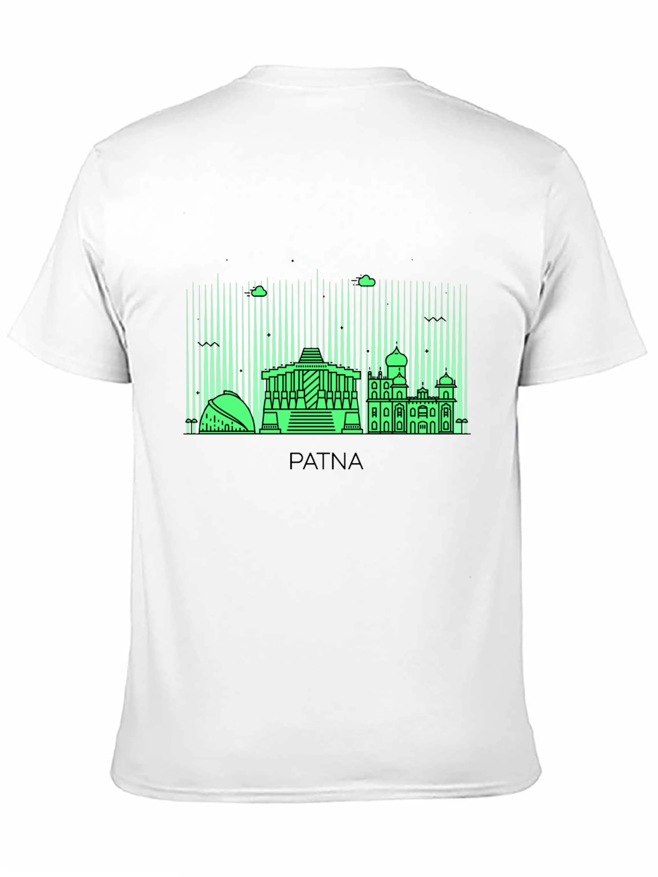 Patna Skyline Graphic T-Shirt - Black