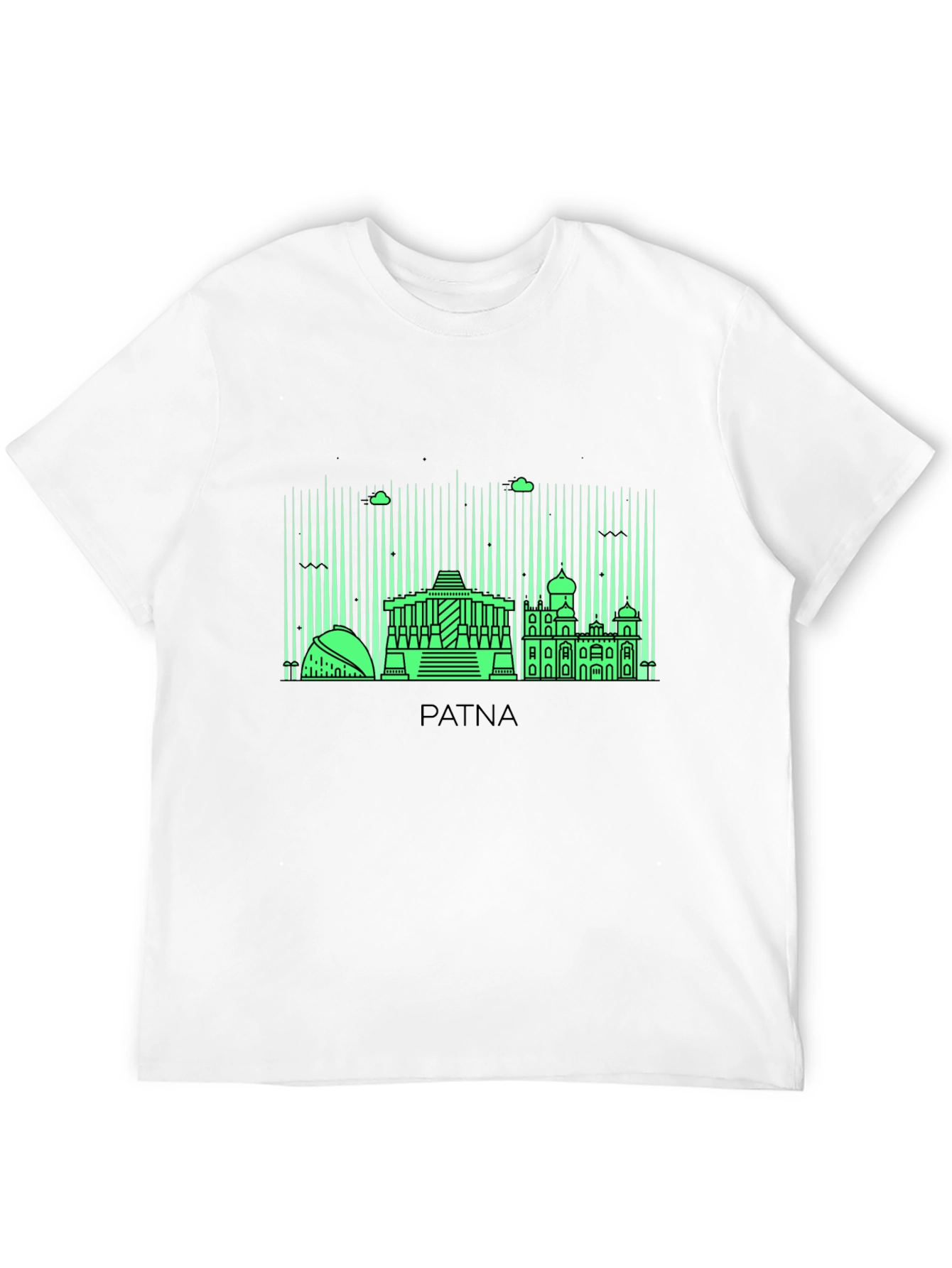Patna Skyline Graphic T-Shirt - Black