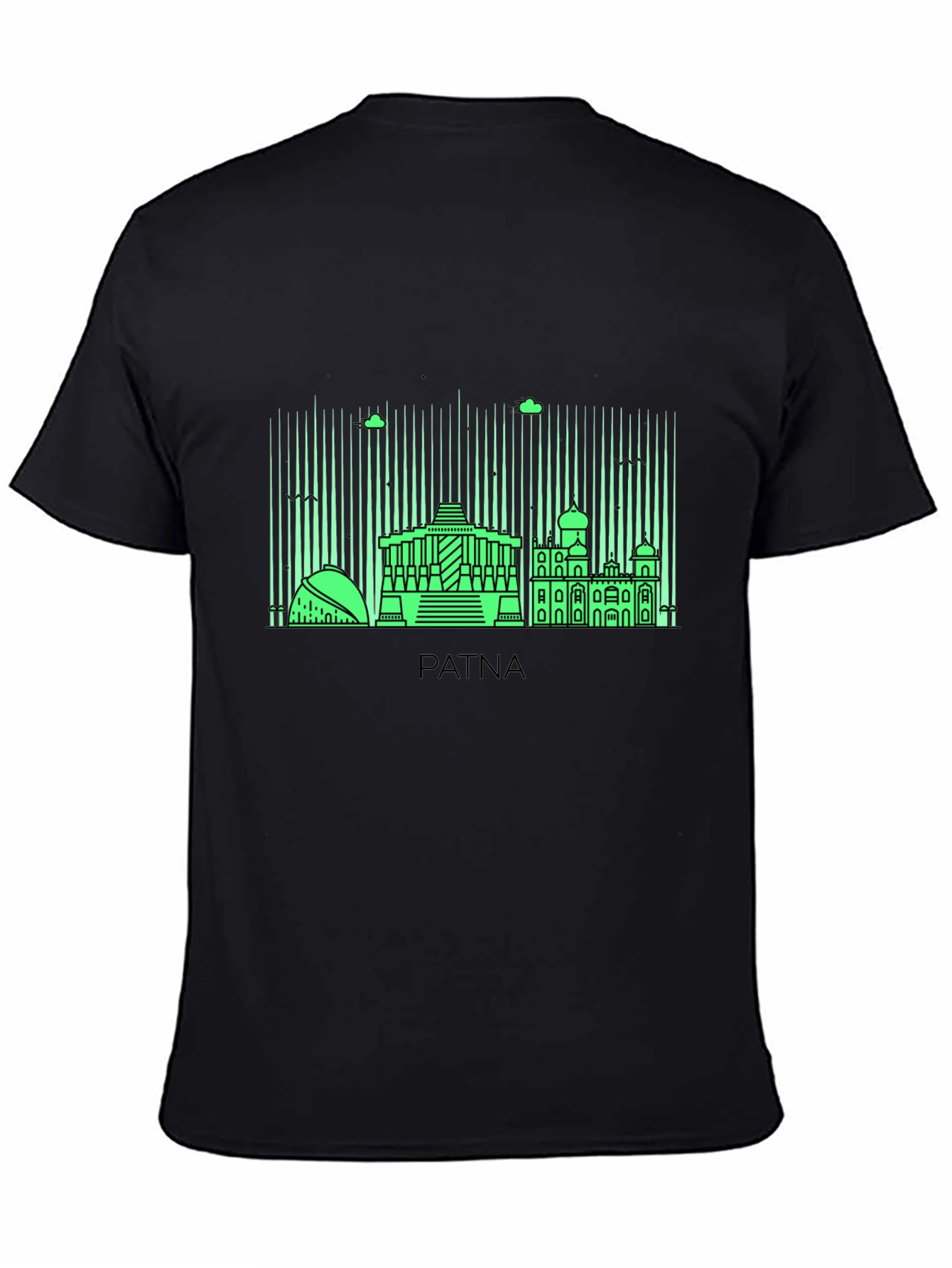 Patna Skyline Graphic T-Shirt - Black