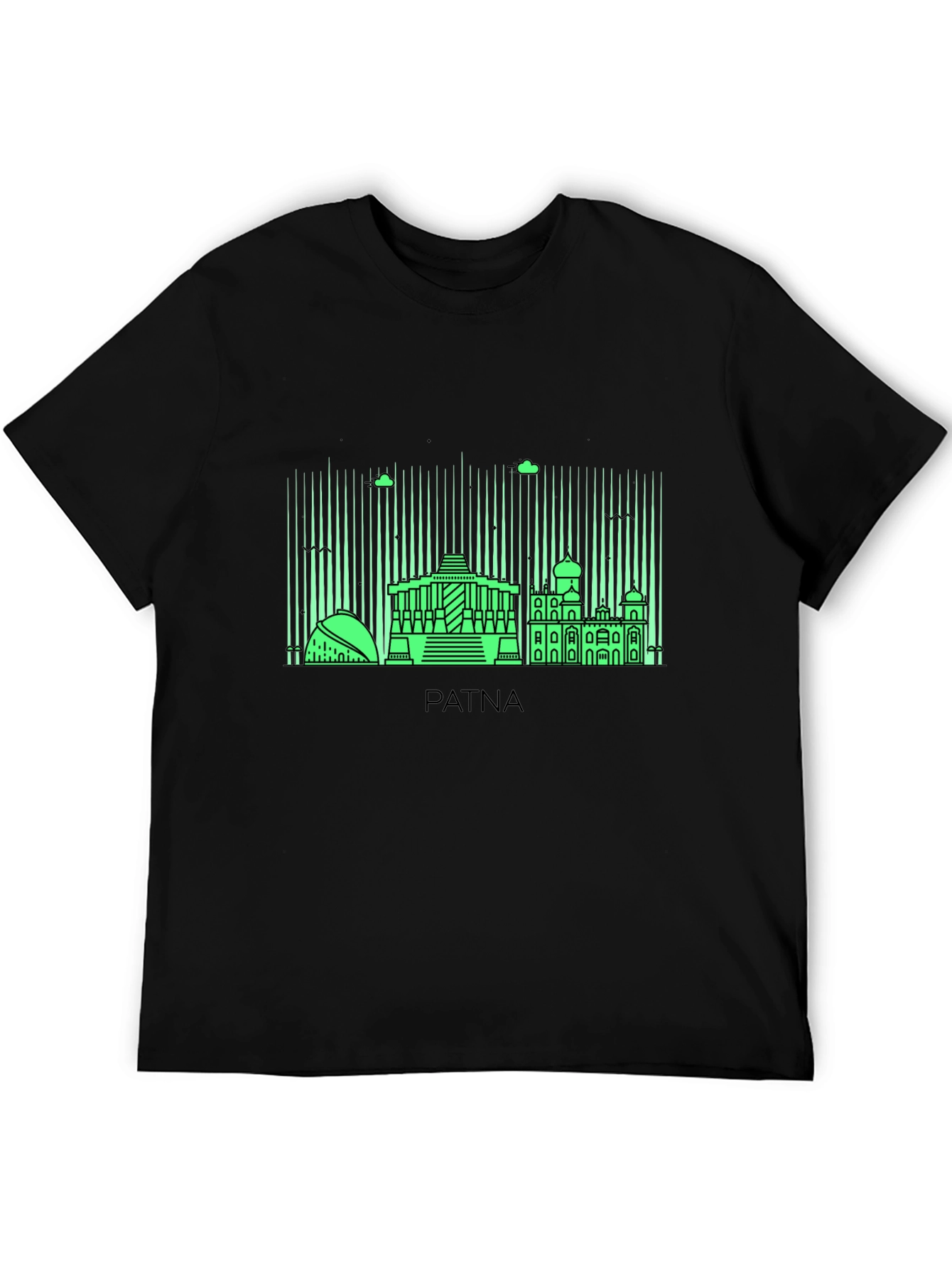 Patna Skyline Graphic T-Shirt - Black