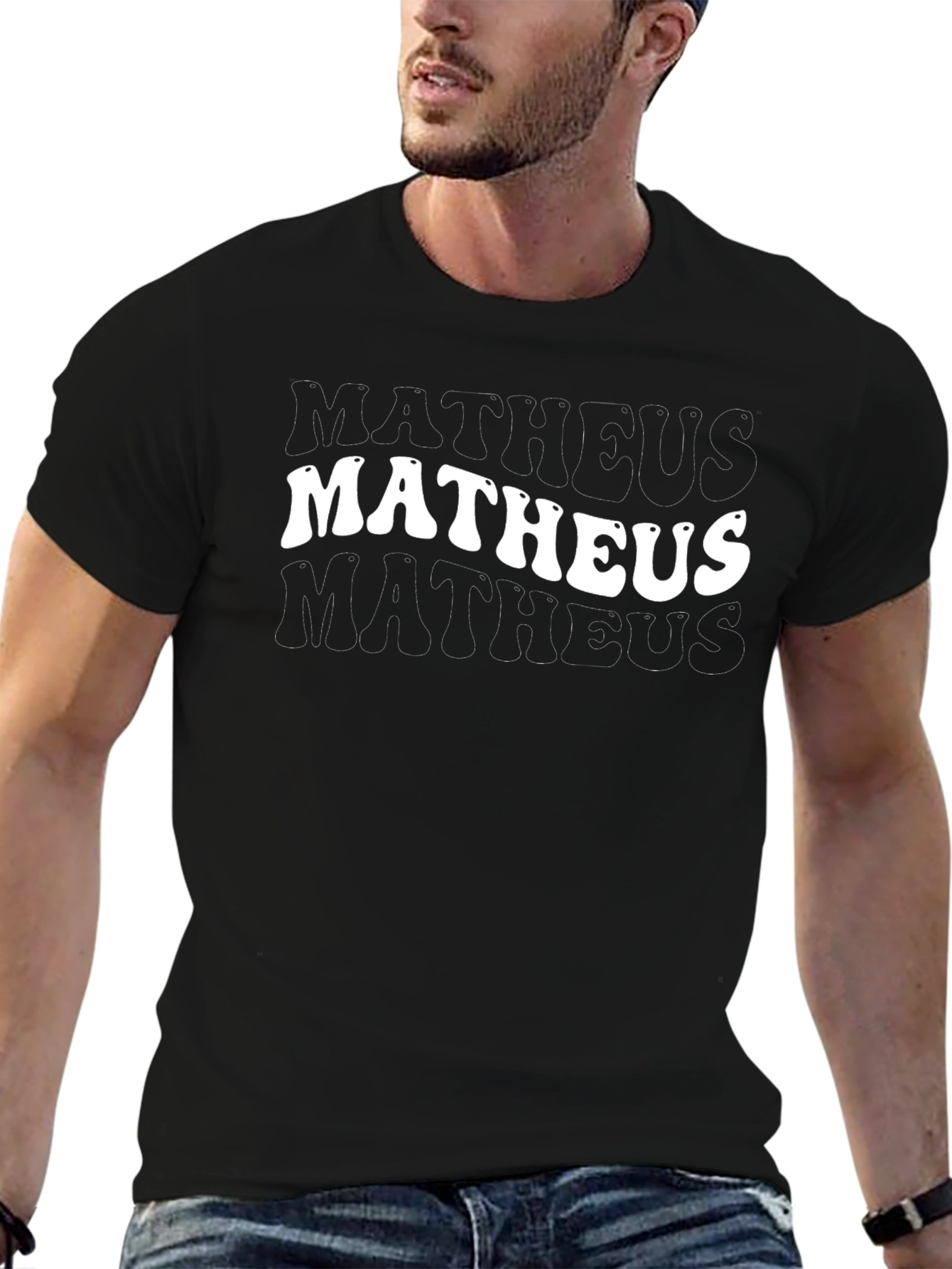 Matheus Text Graphic Black T-Shirt