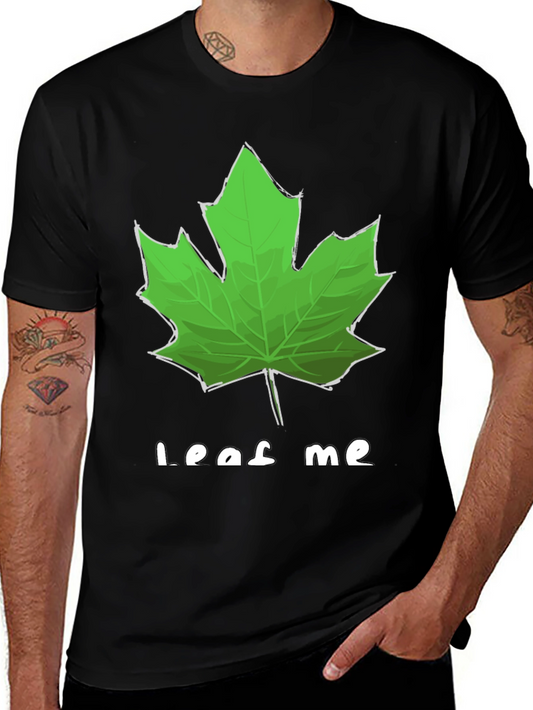 Leaf Me Alone Graphic T-Shirt - Black Cotton Tee