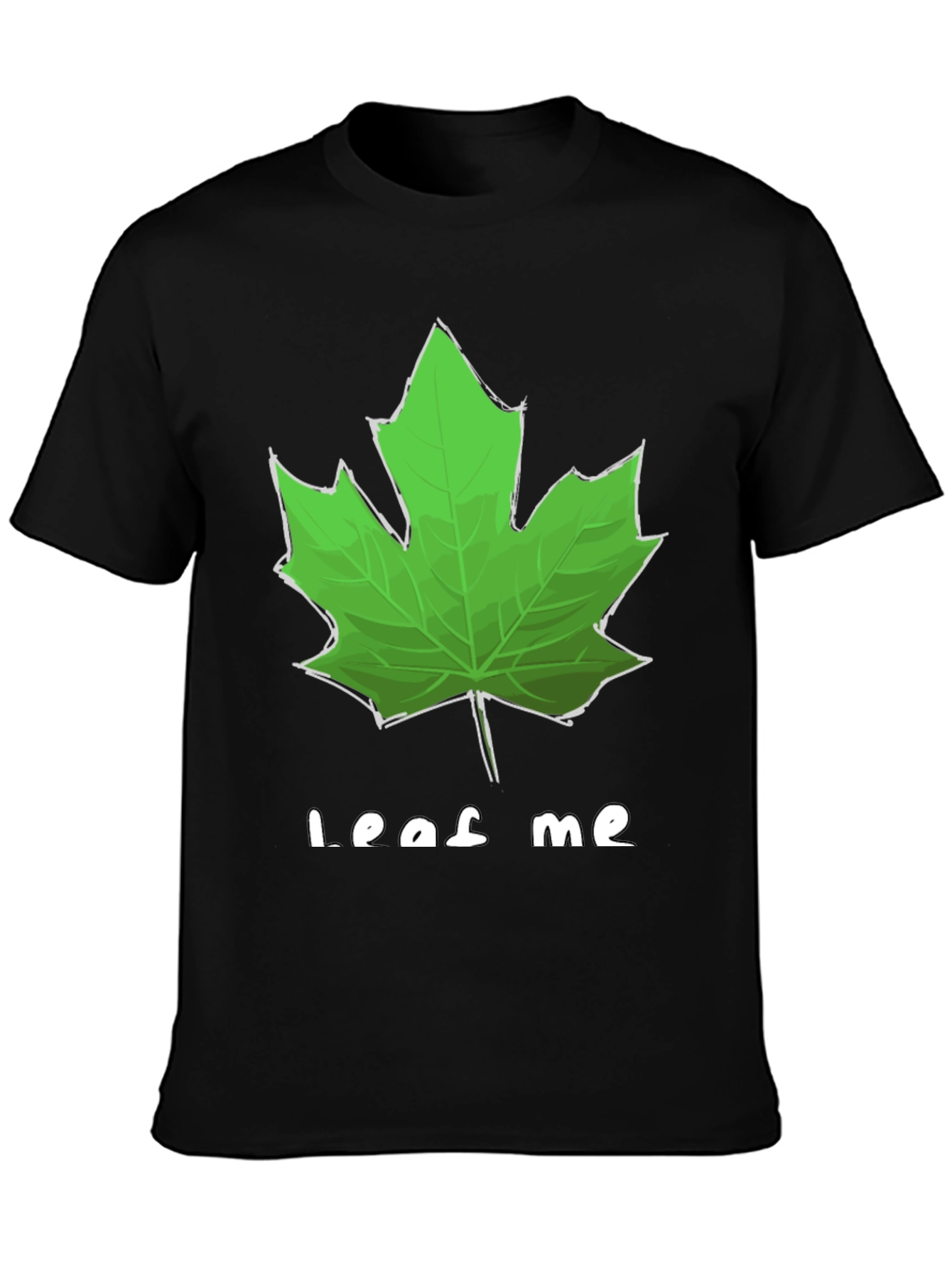 Leaf Me Alone Graphic T-Shirt - Black Cotton Tee