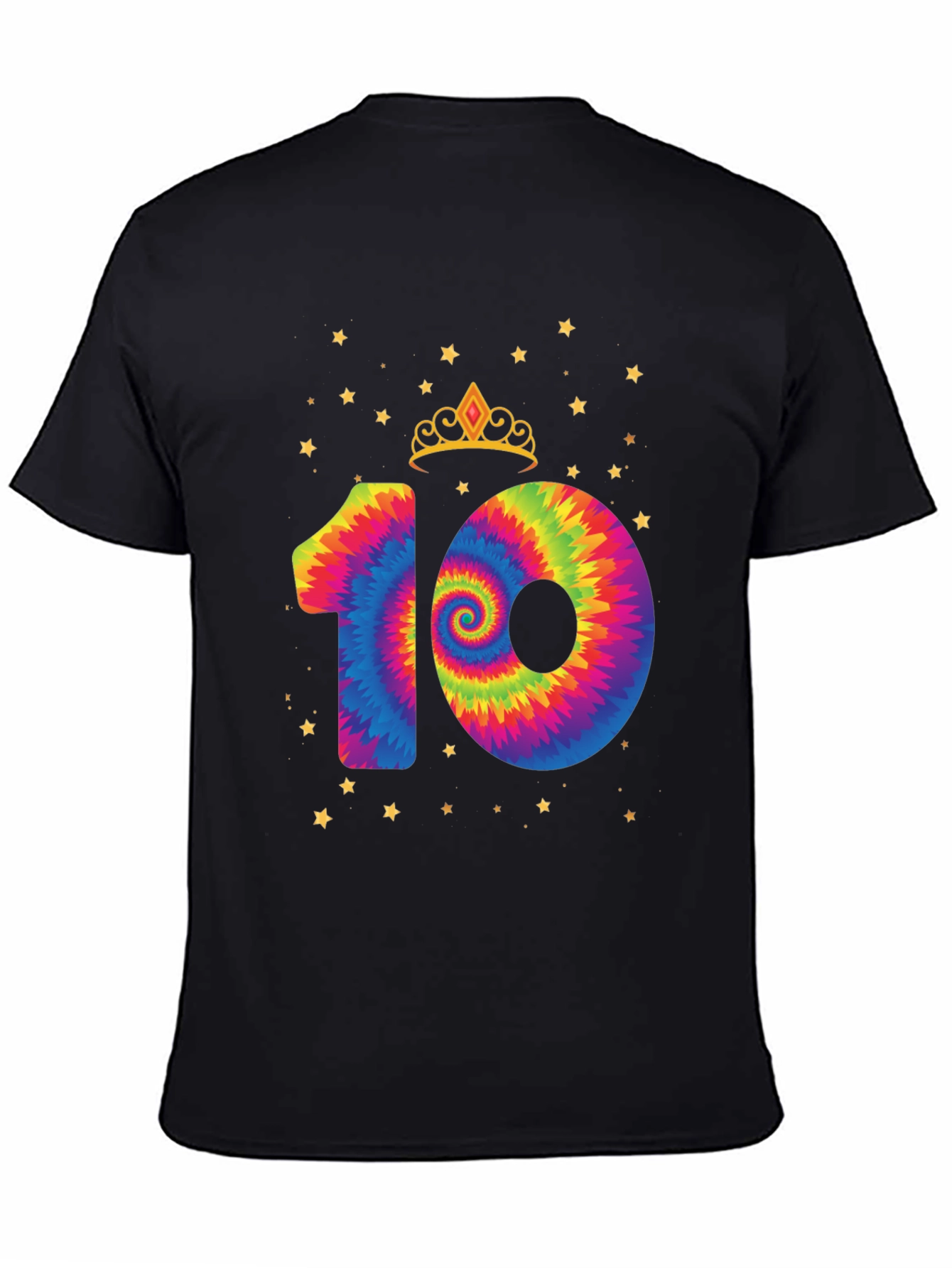 Tie Dye Number 10 Birthday T-Shirt