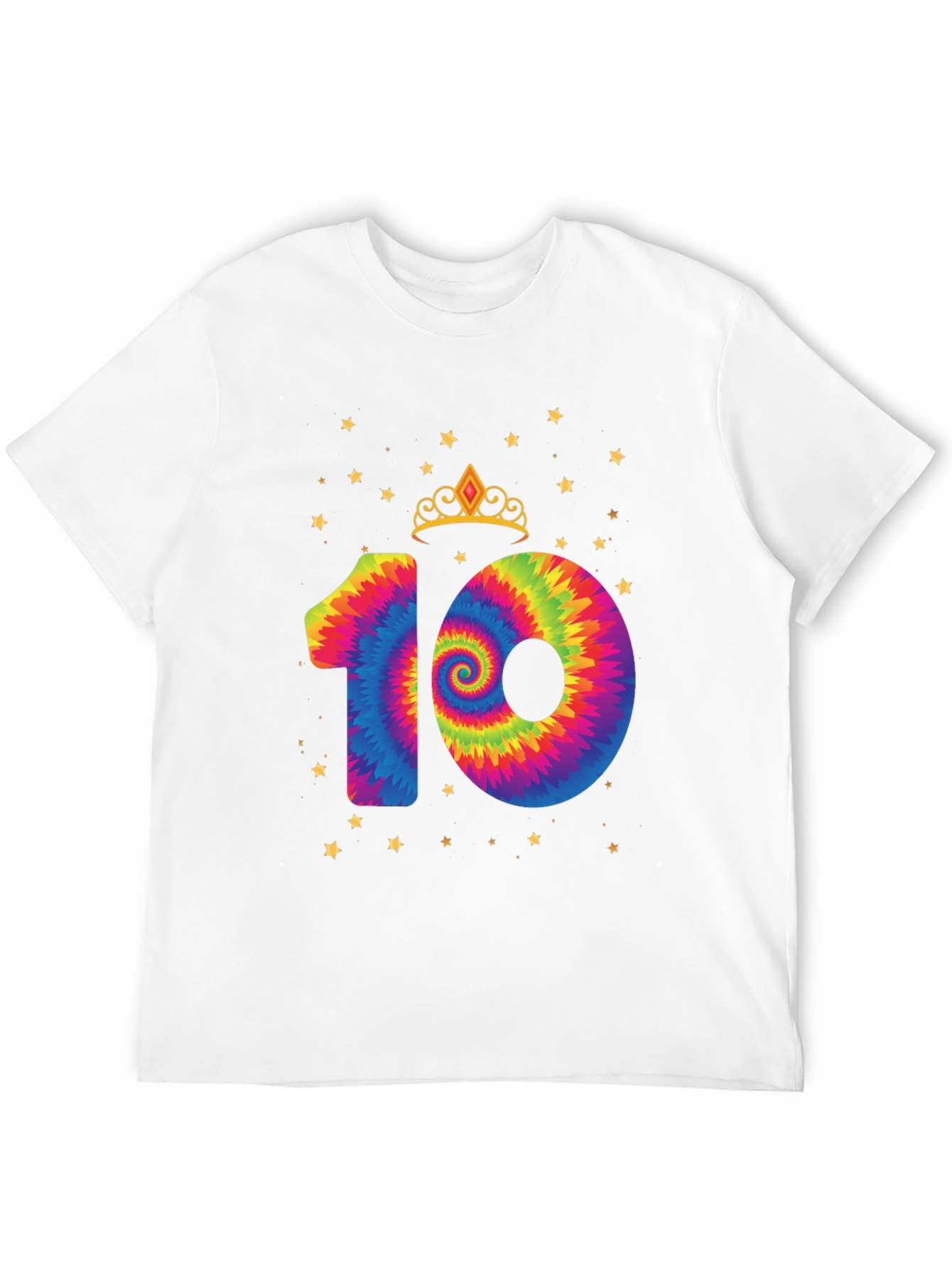 Tie Dye Number 10 Birthday T-Shirt