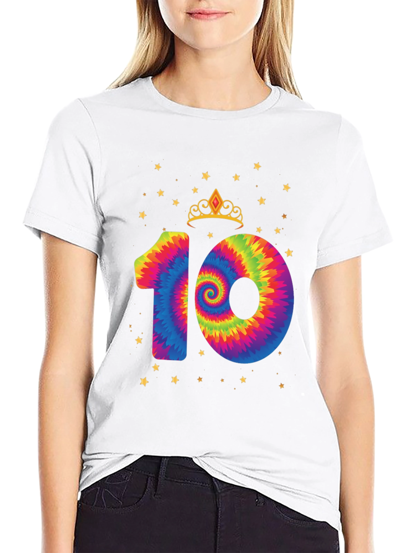 Tie Dye Number 10 Birthday T-Shirt