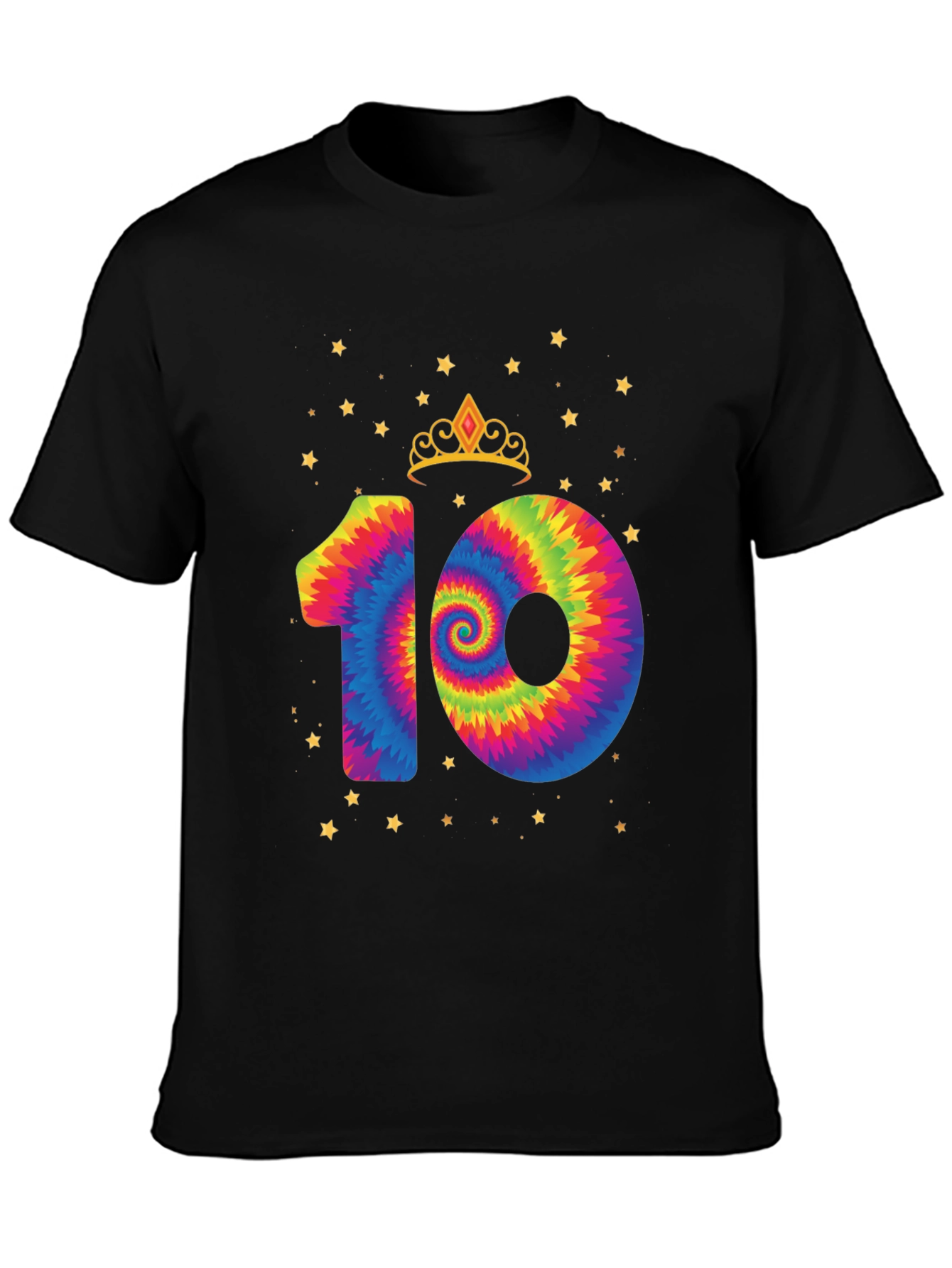 Tie Dye Number 10 Birthday T-Shirt