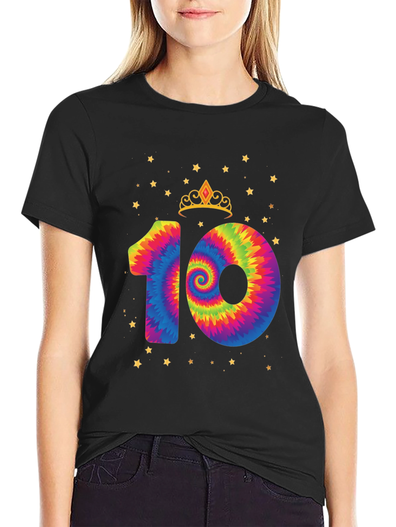 Tie Dye Number 10 Birthday T-Shirt